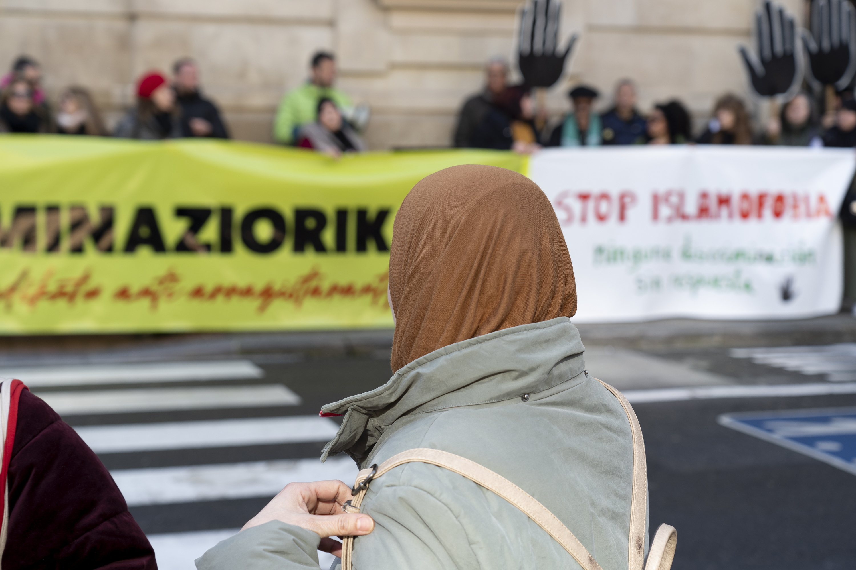 Nafarroako SOS Arrazakeriak antolatutako manifestazio bat, Iruñean, artxiboko irudi batean. IÑIGO URIZ / FOKU