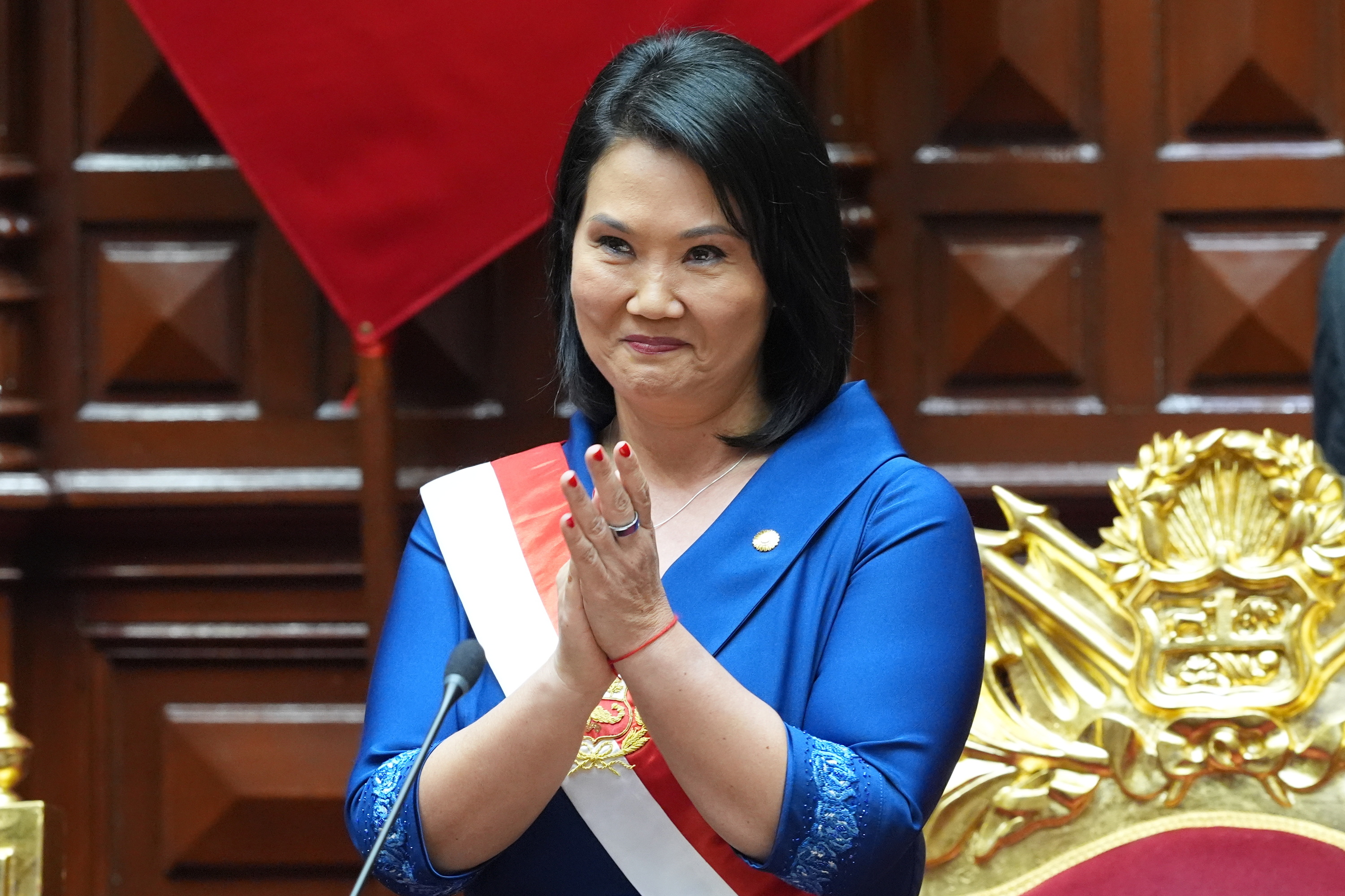 Keiko Fujimori Peruko presidente izendatu berritan. GUADALUPE PARDO / EFE