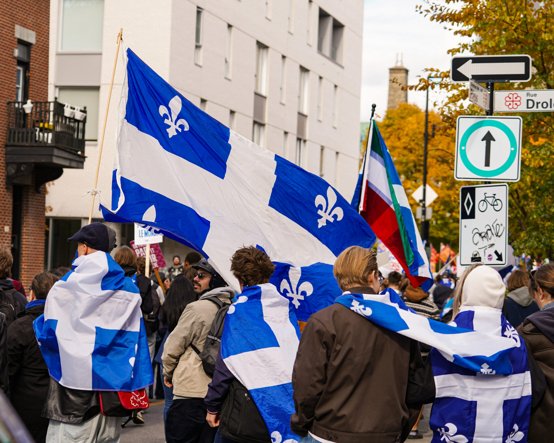 Independentziaren aldeko zenbait herritar 1995eko erreferendumaren 30. urteurrenean, iazko urrian, Quebecen. KILIAN BEAUCHESNE / MONTREAL CAMPUS