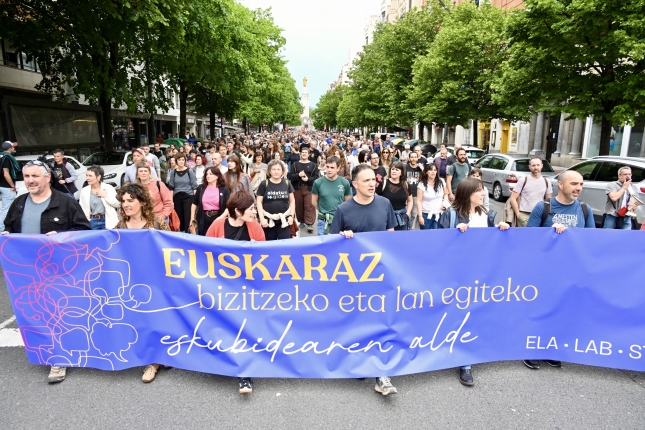 Euskararen aldeko manifestazioa. Euskararen aldeko manifestazioa.