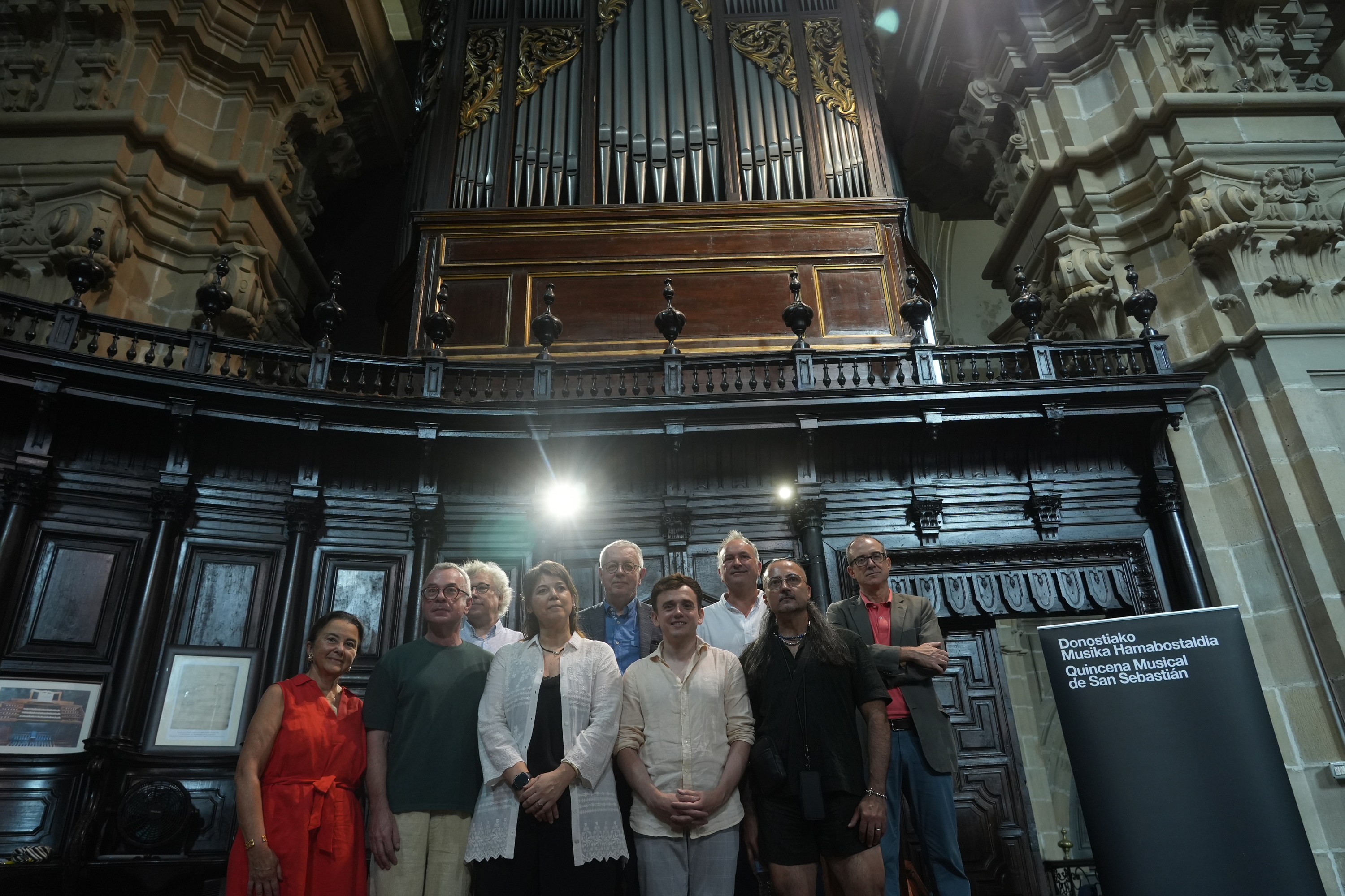 Organo Zikloaren aurkezpena, gaur, Donostiako Koruko Andre Mariaren basilikan. JON URBE / FOKU