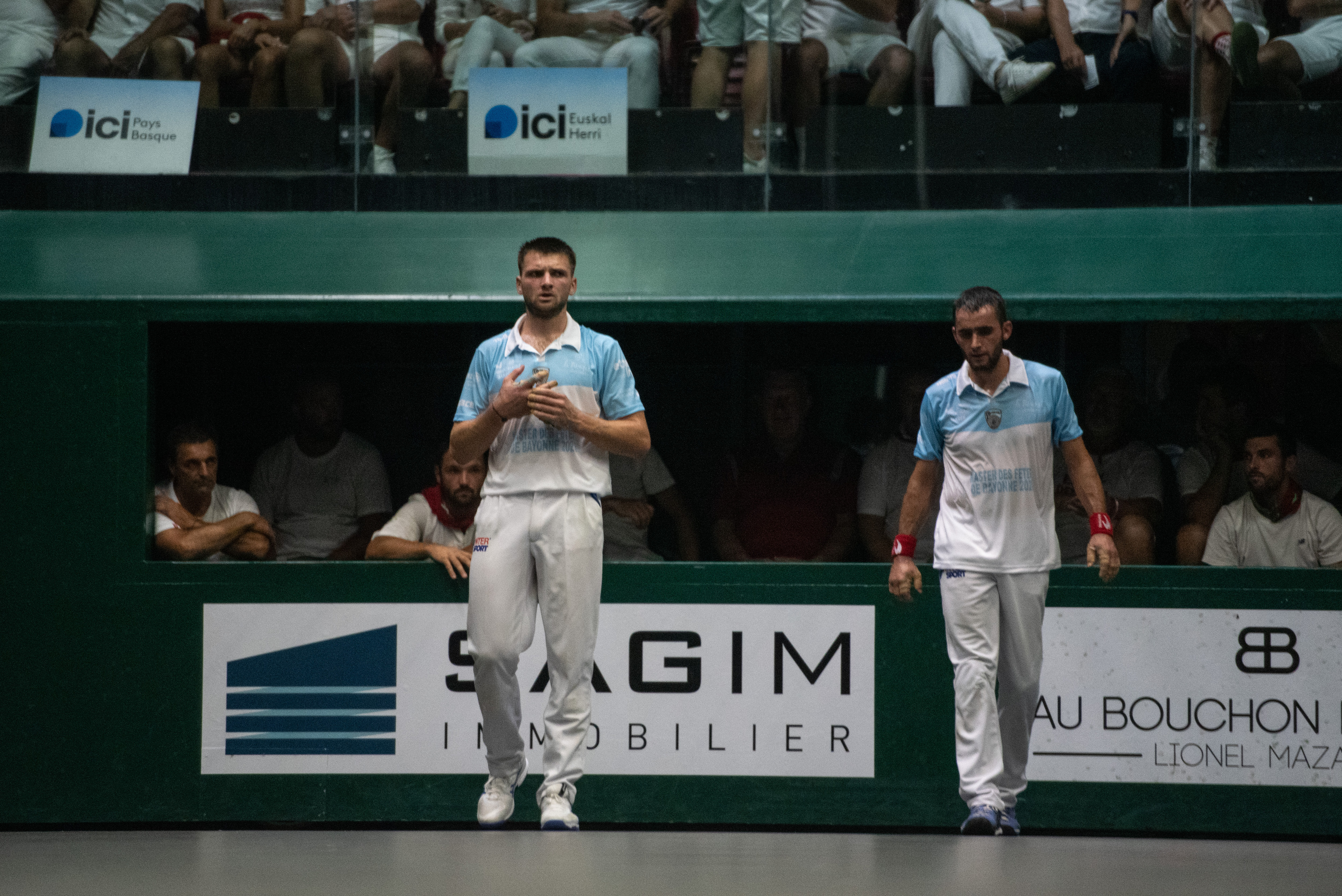 Andoni Iphar eta Mathieu Ospital txapeldunak, aurtengo Baionako Masters lehiaketan. GUILLAUME FAUVEAU