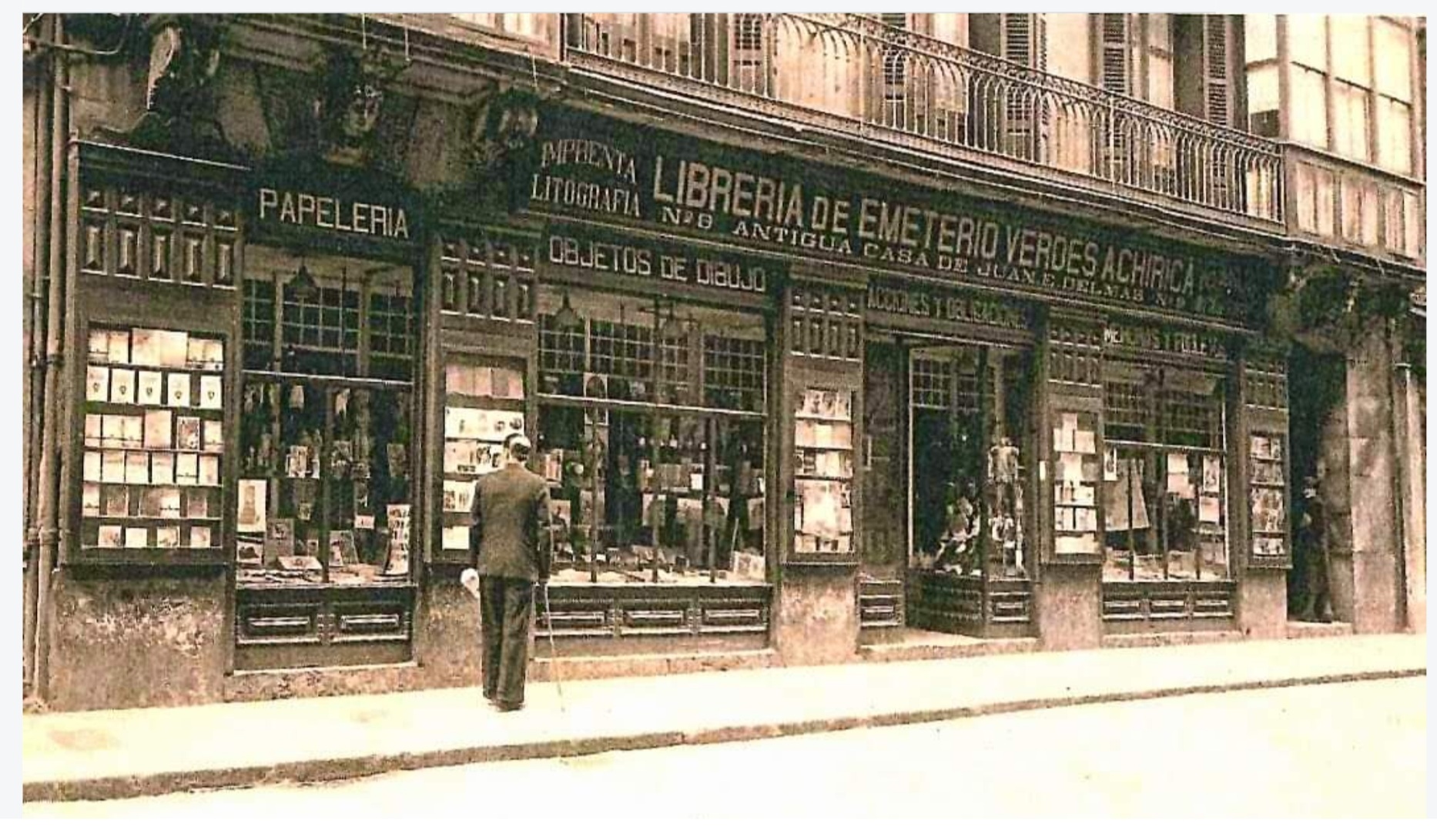Bilboko Verdes liburu denda, XX. mende hasieran. EUSKARAREN ETXEAK UTZITA