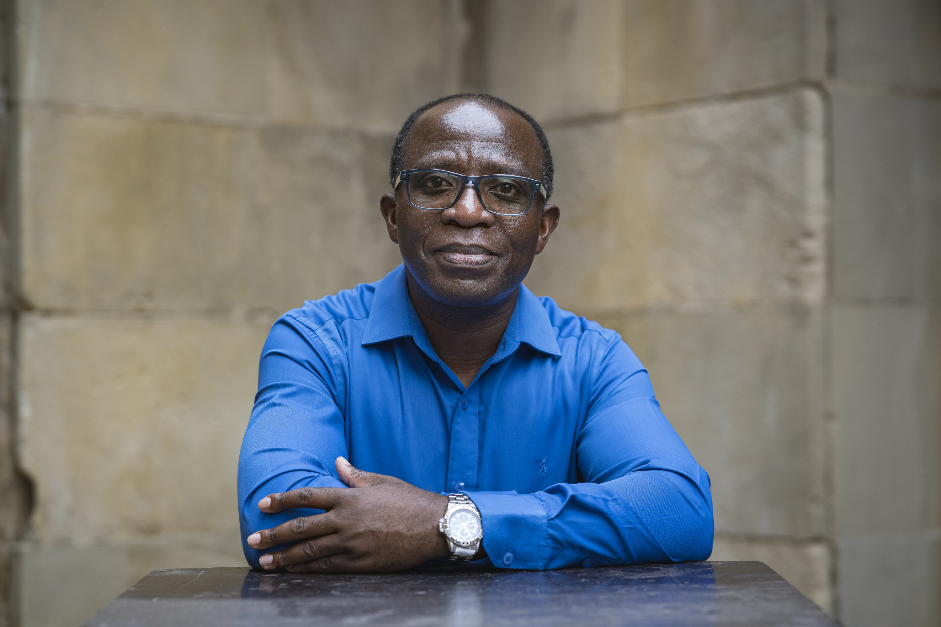 Jean Marie Mushagalusa, Eibarko San Andres elizan. ARITZ LOIOLA / FOKU