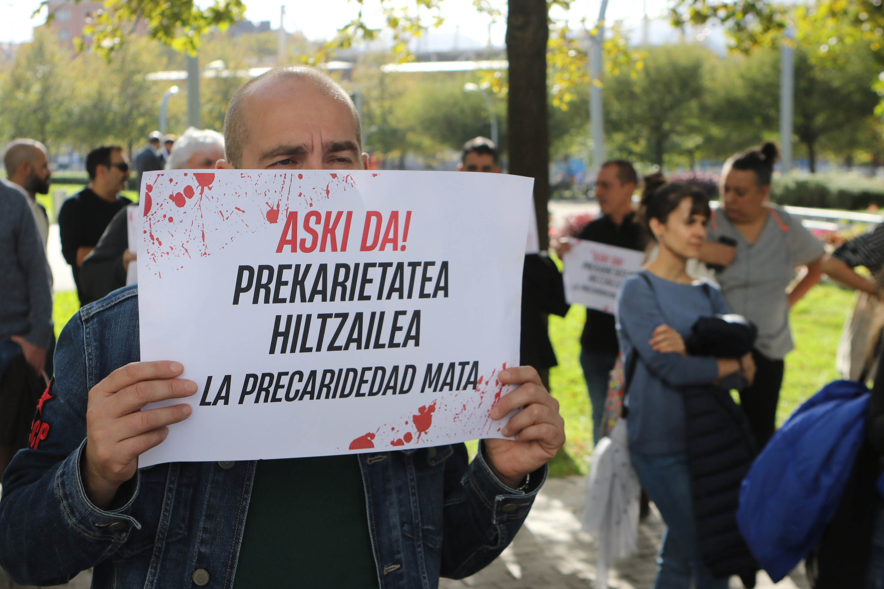 Sindikatuek lan istripuen kontra egindako agerraldi bat, Bilbon. OSKAR MATXIN EDESA / FOKU