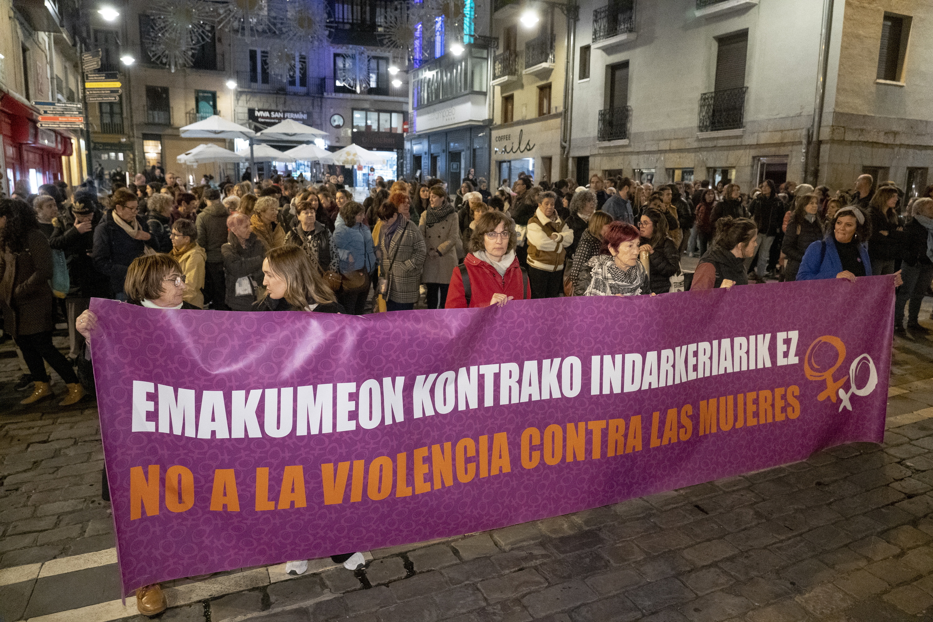 Indarkeria matxistaren aurkako elkarretaratze bat, Iruñean, artxiboko irudi batean. IÑIGO URIZ / FOKU