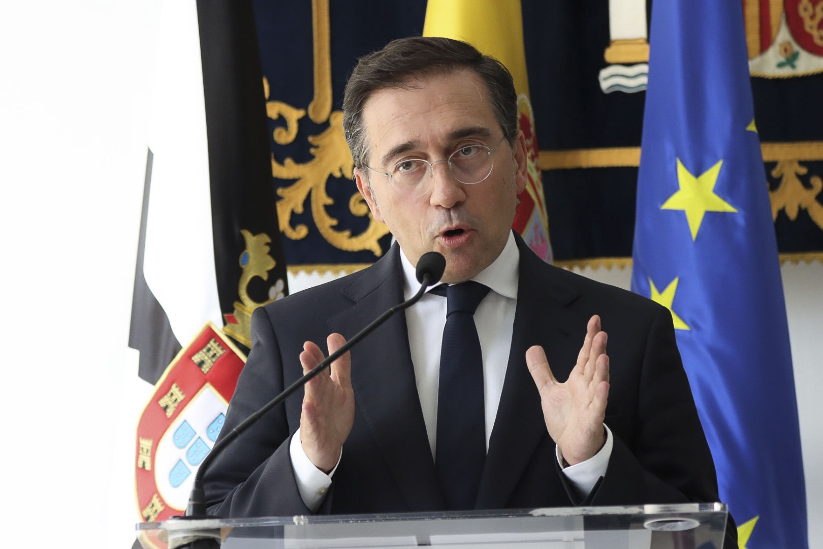 Jose Manuel Albares Espainiako Atzerri ministroa gaur, Ceutan. REDUAN / EFE