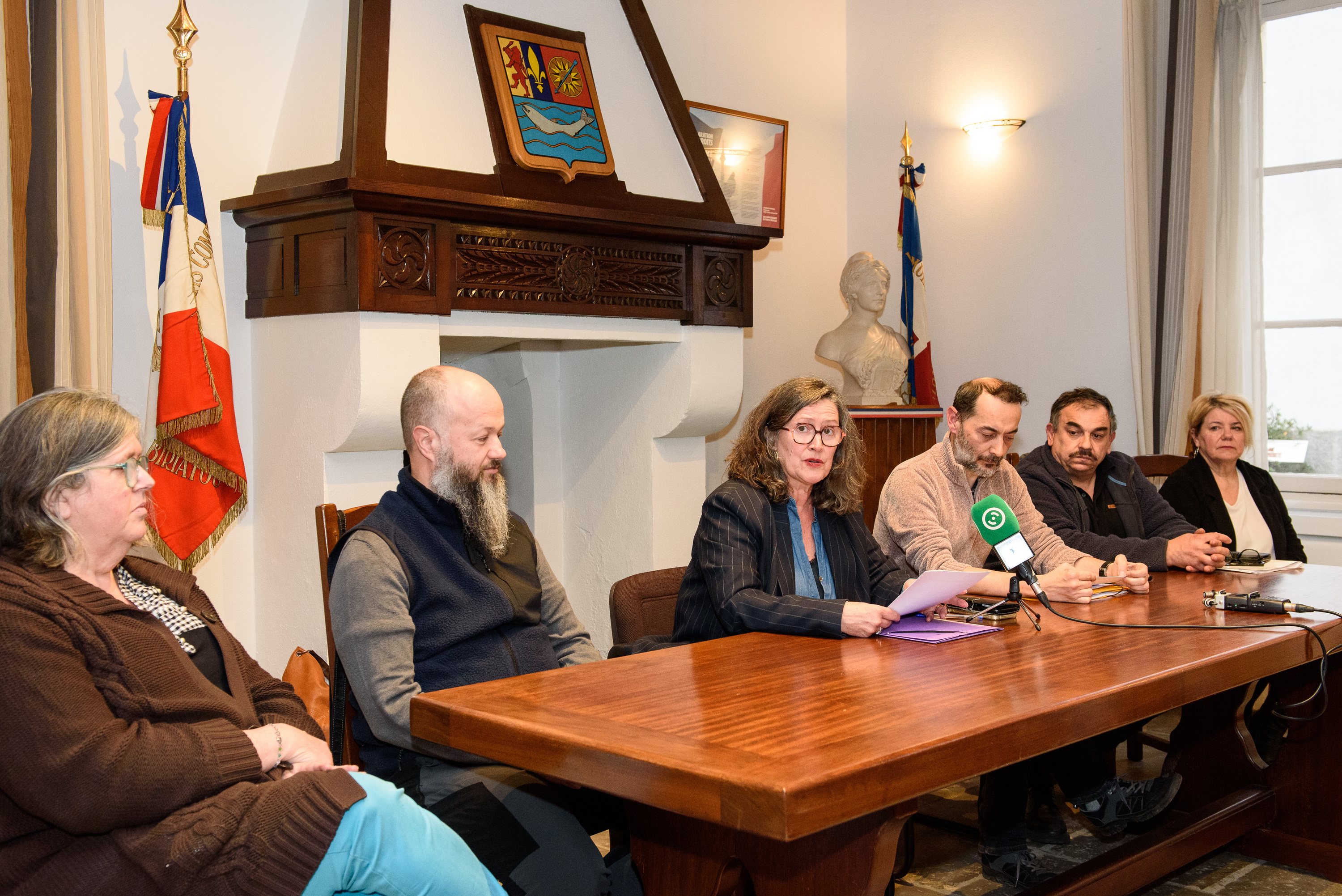 Biriatun Bizi zerrendak martxoaren 3an eginiko prentsaurrekoa. GUILLAUME FAUVEAU