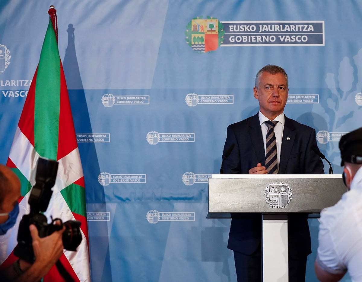 Iñigo Urkullu, gaur, Miramar jauregian (Donostia). JAVIER ETXEZARRETA / EFE