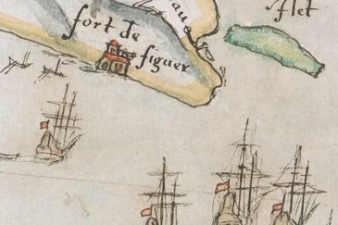 Higerko gaztelua irudikatuta, garai bateko mapa batean. JOSU NARBARTE Higerko gaztelua irudikatuta, garai bateko mapa batean. JOSU NARBARTE