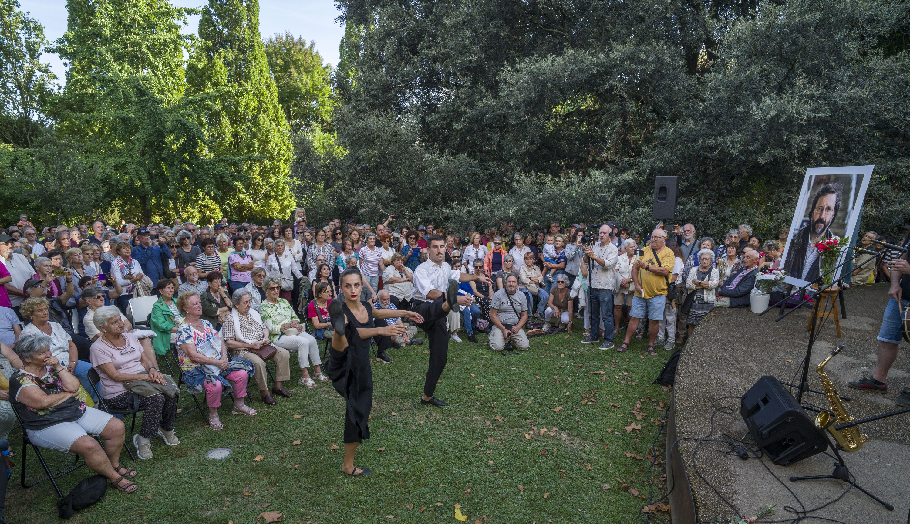 Sabino Ormazabali egindako omenaldia, Kristinaenean, Donostian, gaur. JON URBE / FOKU