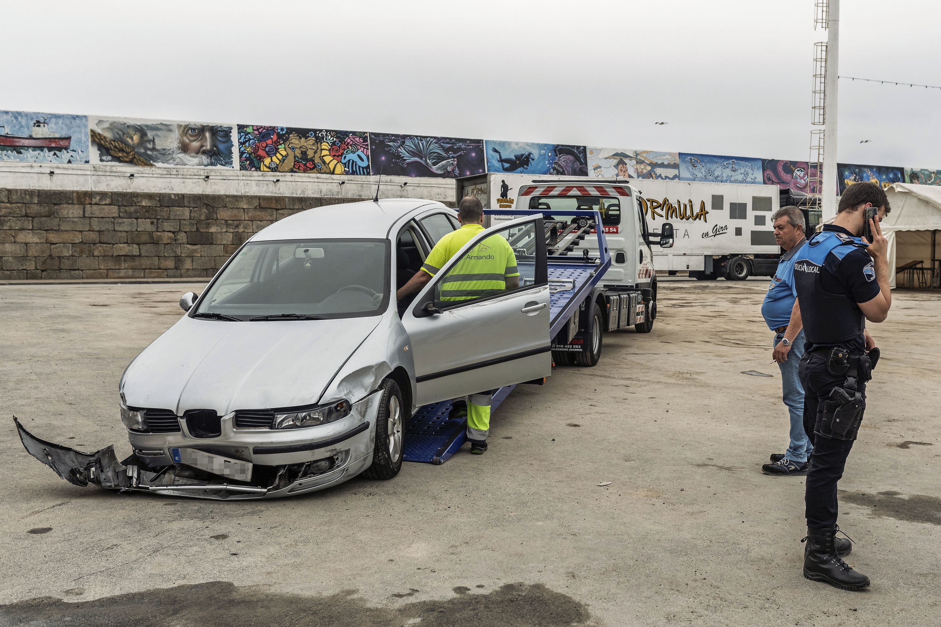 Iaz Lugon gertatutako auto istripu bat, artxiboko irudi batean. ELISEO TRIGO / EFE