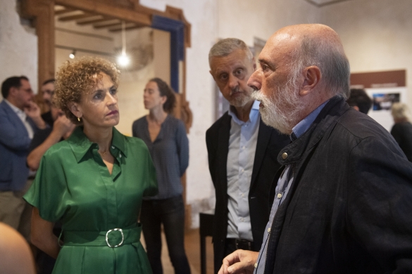 Maria Txibite lehendakaria eta Paco Etxeberria auzi medikua, gaur, Rozalejoko jauregiaren inaugurazioan. IDOIA ZABALETA / FOKU