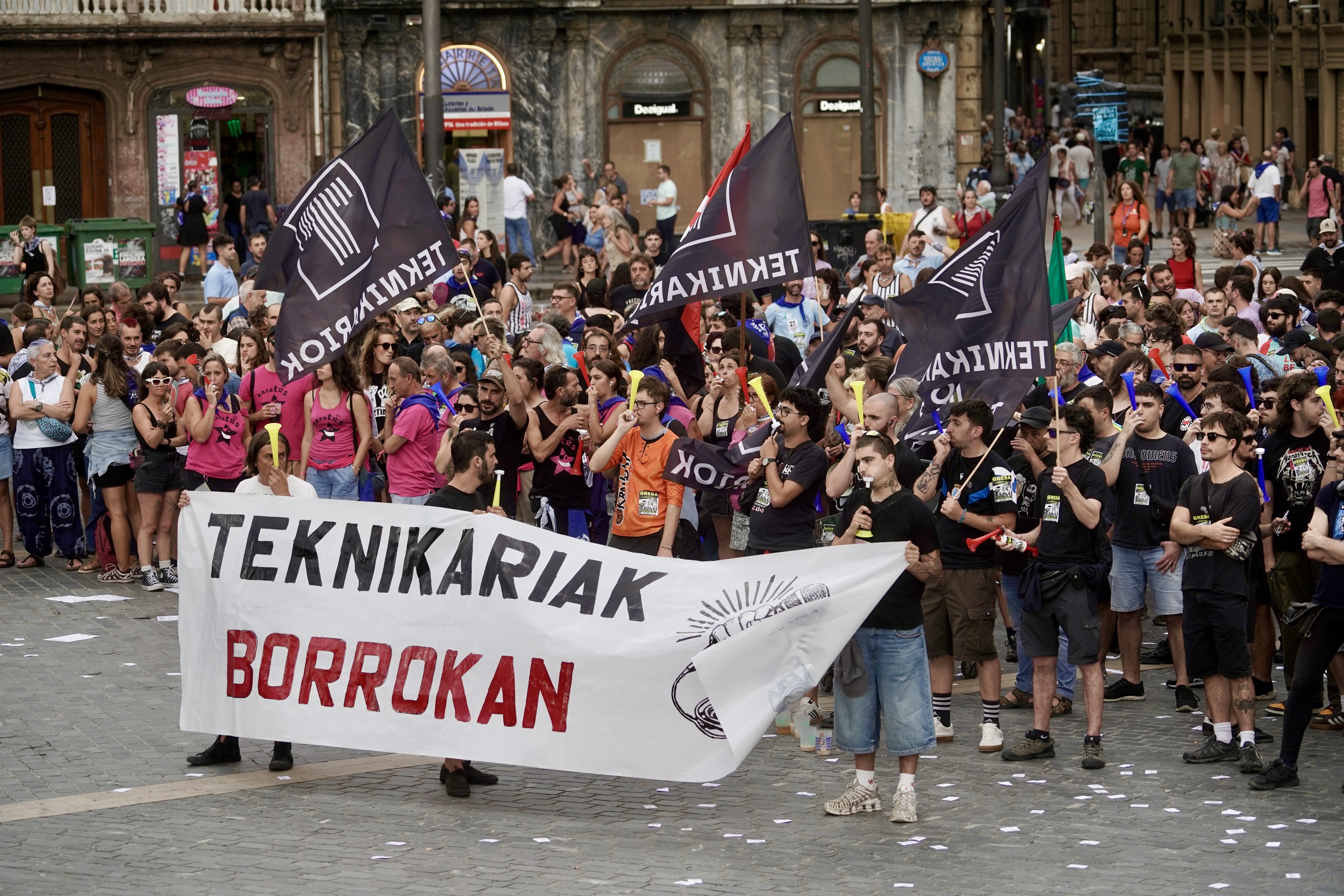 Teknikariok sindikatuaren manifestazioa, teknikarien grebaren harira. MARISOL RAMIREZ / FOKU