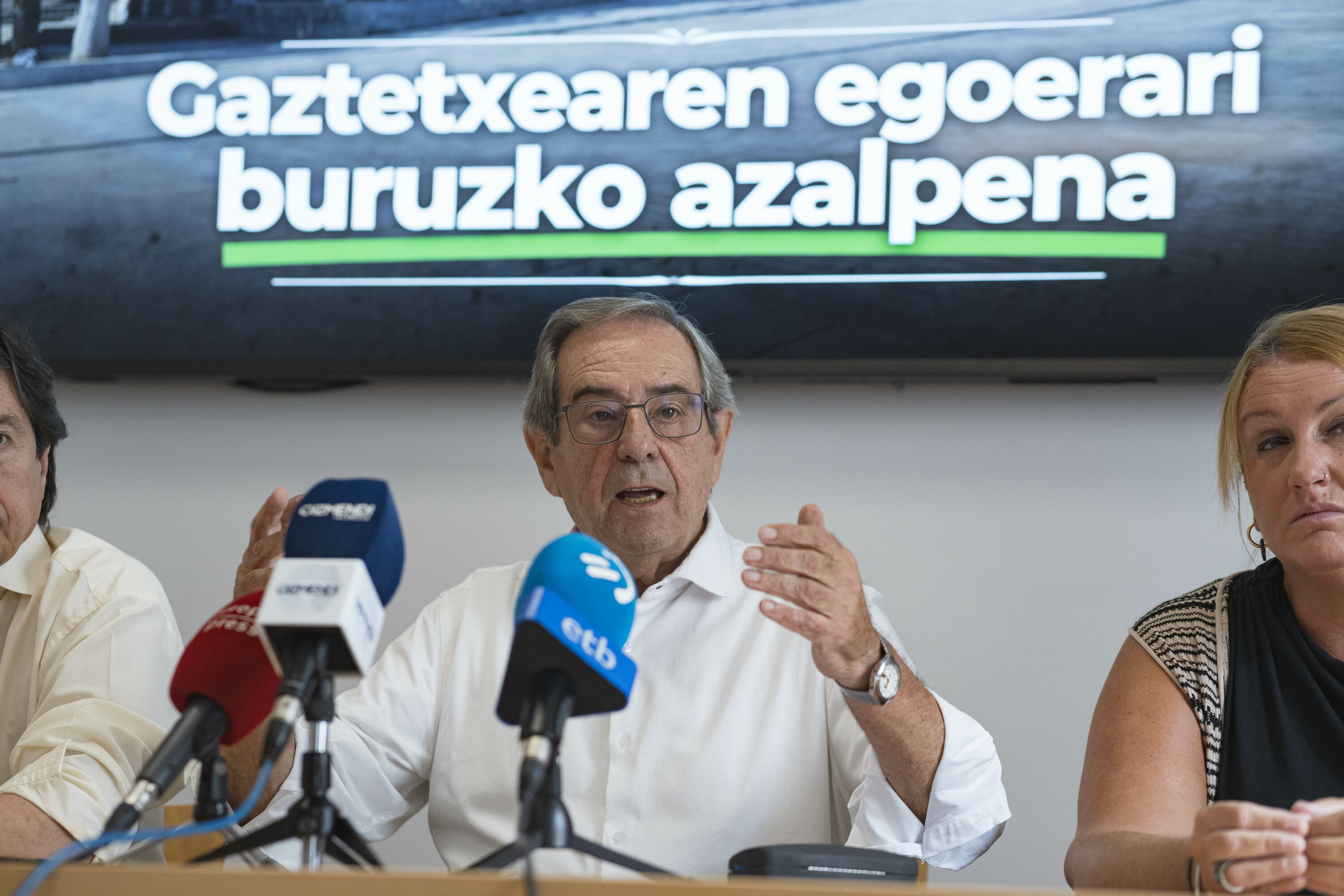 Gorroño, gaur emandako prentsaurrekoan. ARITZ LOIOLA / FOKU