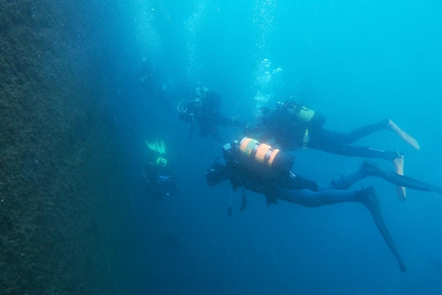 Itxas Dive klubeko urpekariak, artxiboko irudi batean. ITXA DIVE
