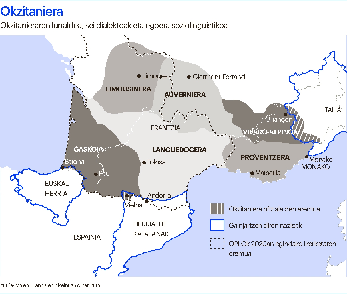 Okzitanieraren lurraldea, sei dialektoak eta egoera soziolinguistikoa. MALEN URANGAREN DISEINUAN OINARRITUA Okzitanieraren lurraldea, sei dialektoak eta egoera soziolinguistikoa. MALEN URANGAREN DISEINUAN OINARRITUA