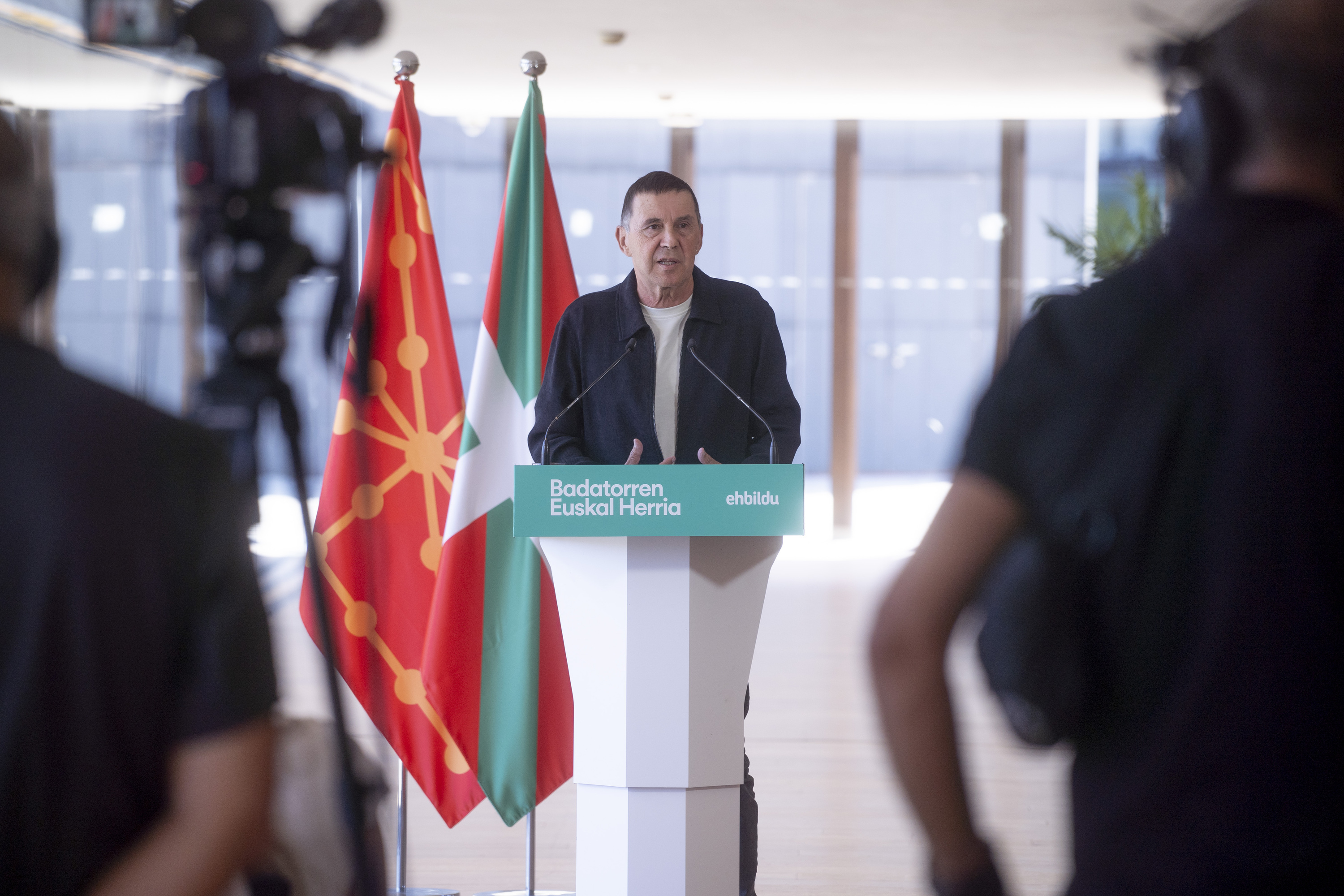 Arnaldo Otegi, EH Bilduren urte politikoaren hasierako agerraldian, joan den astean. IÑIGO URIZ / FOKU