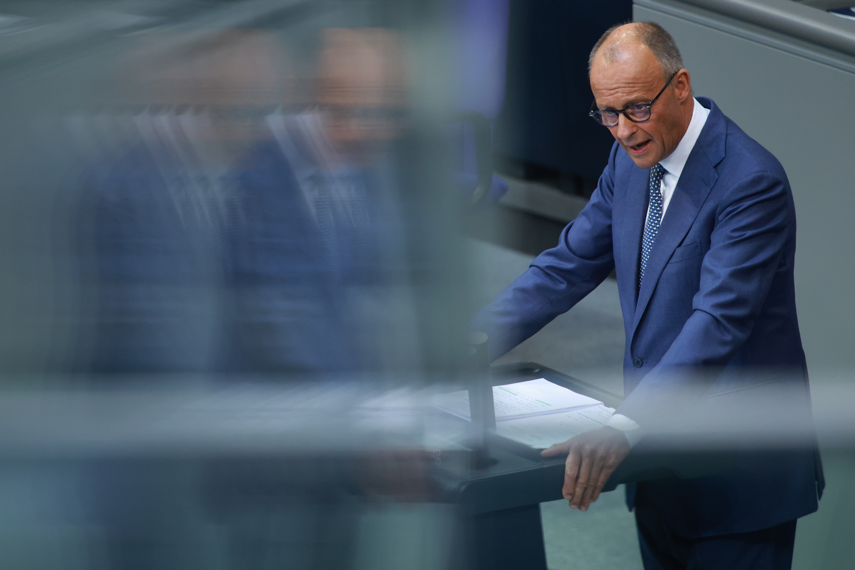 Friedrich Merz Alemaniako kantzilerra gaur, Bundestagen. CLEMENS BILAN / EFE