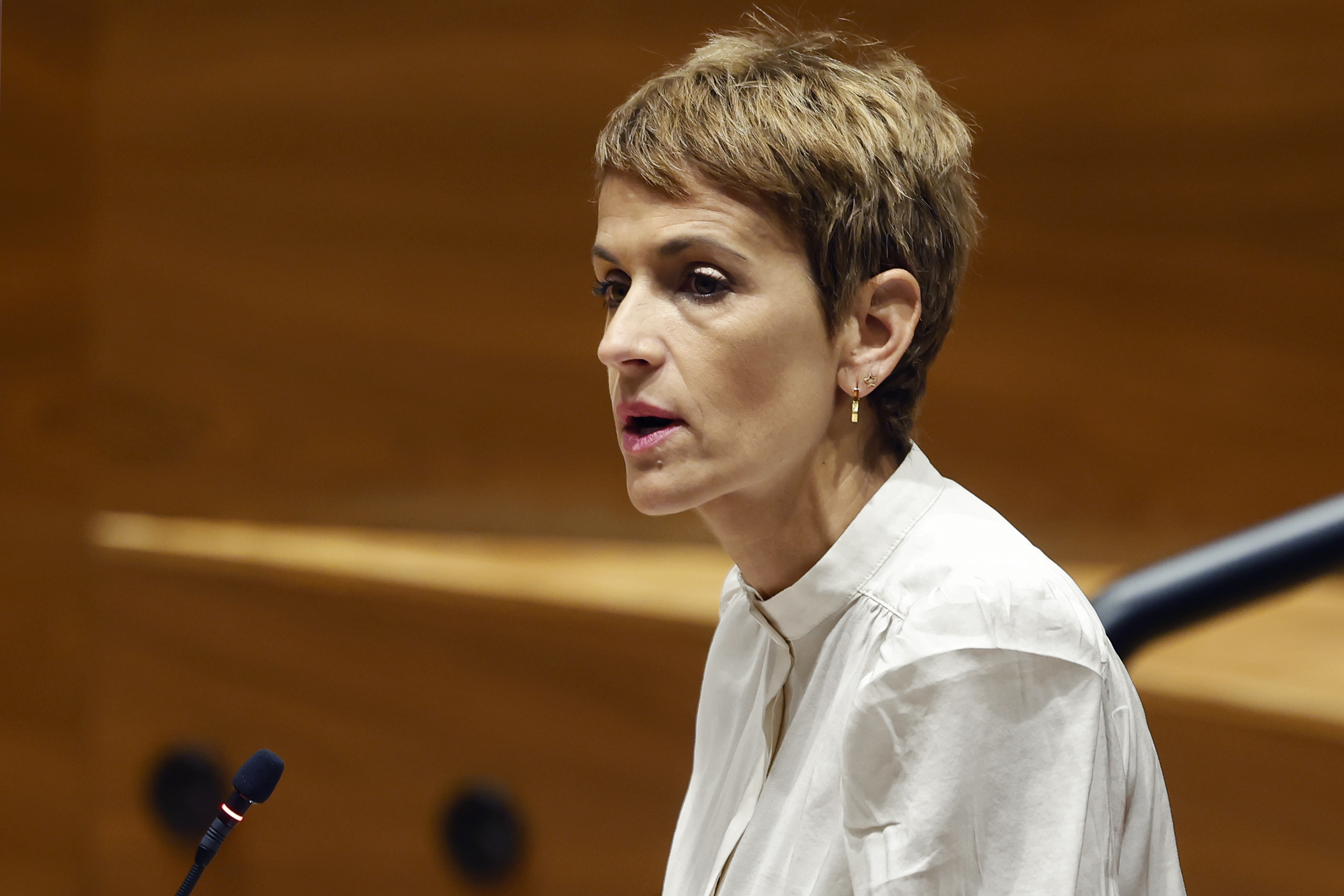 Maria Txibite, gaur, Nafarroako Parlamentuko osoko bilkuran. JESUS DIGES / EFE