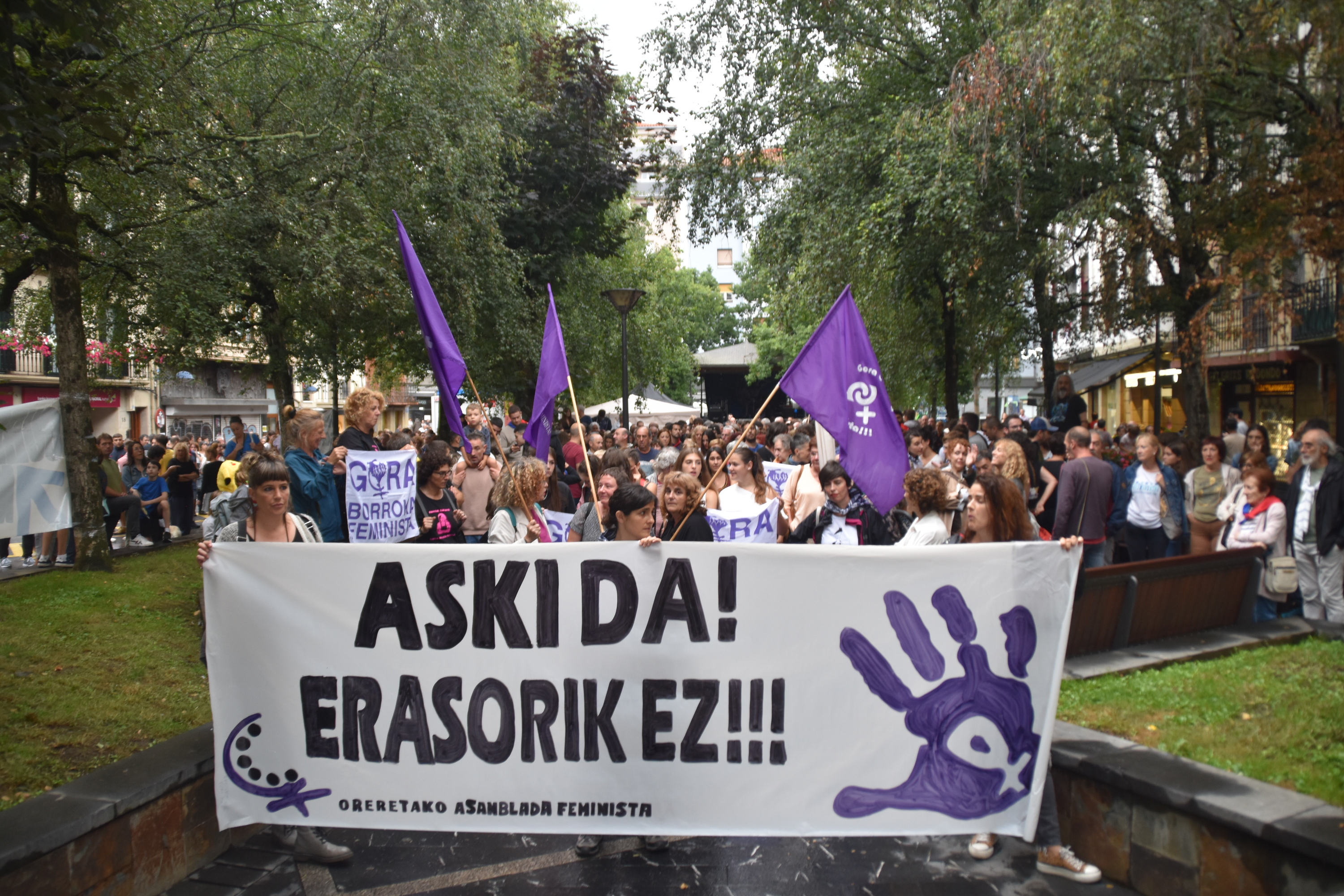 Sexu eraso bat salatzeko elkarretaratzea Errenterian, artxiboko irudi batean. BERRIA