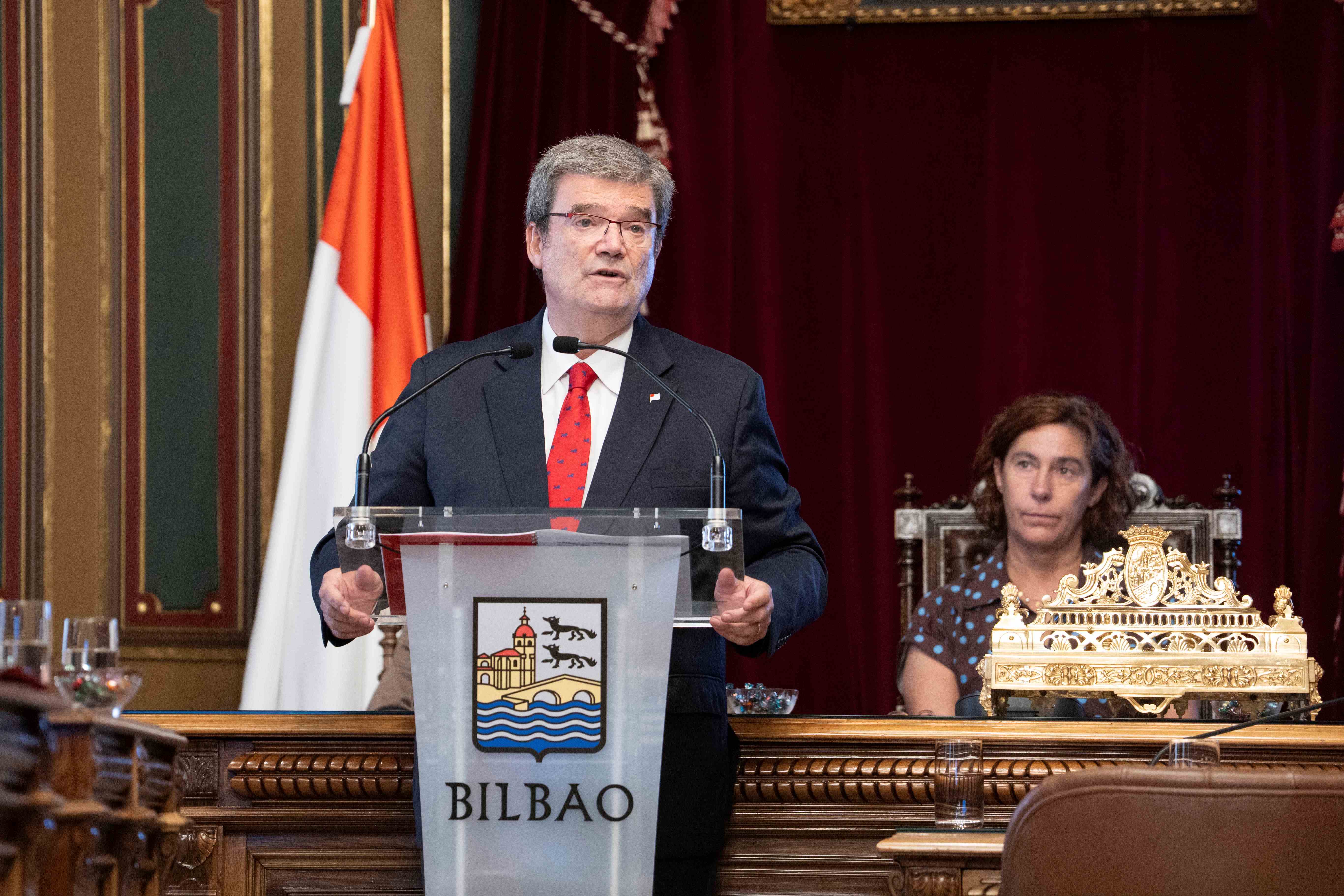 Juan Mari Aburto Bilboko alkatean, gaurko osoko bilkuran. BILBOKO UDALA