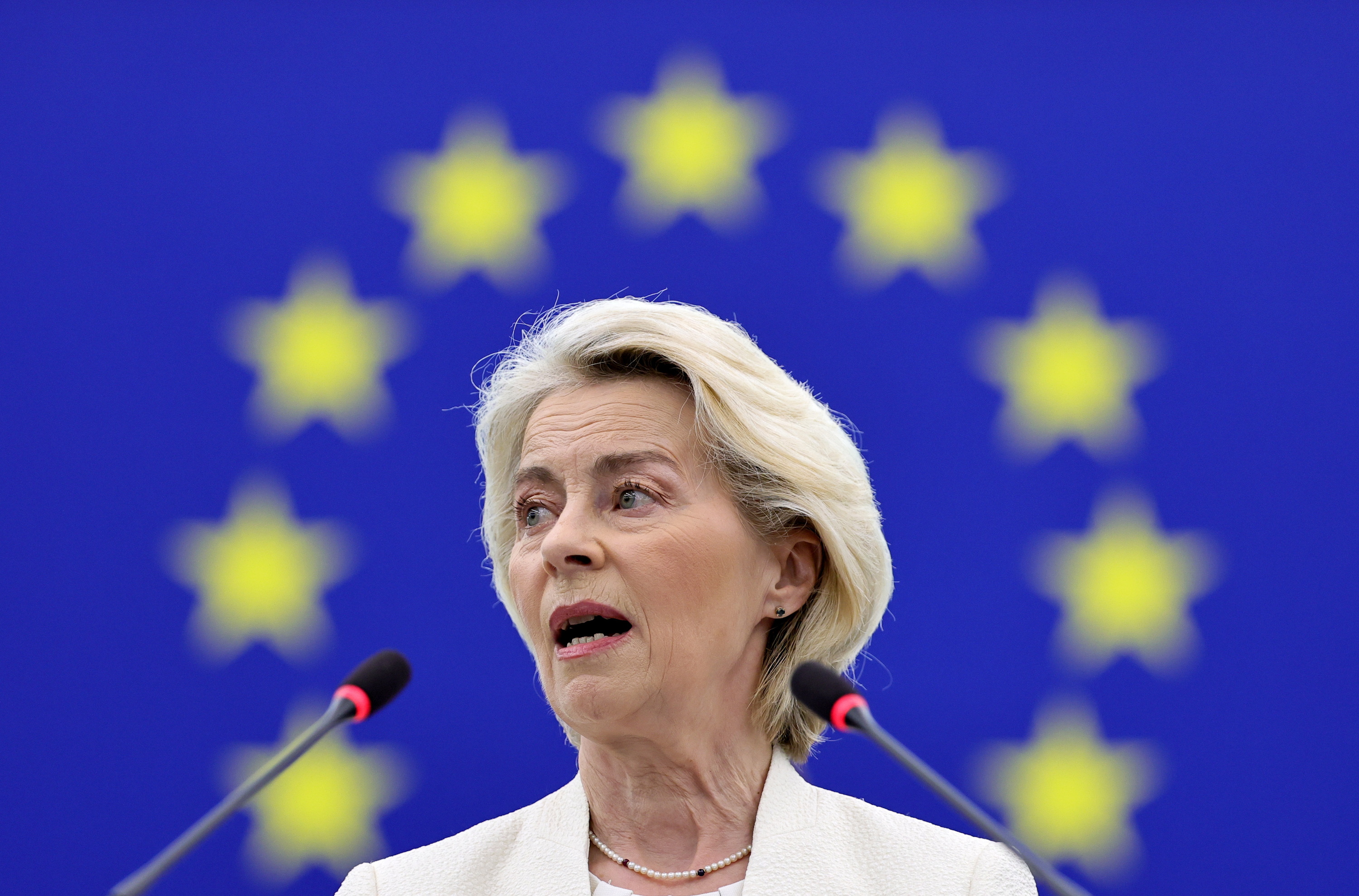 Ursula von der Leyen, gaur, Europako Parlamentuan, Estrasburgon. RONALD WITTEK / EFE
