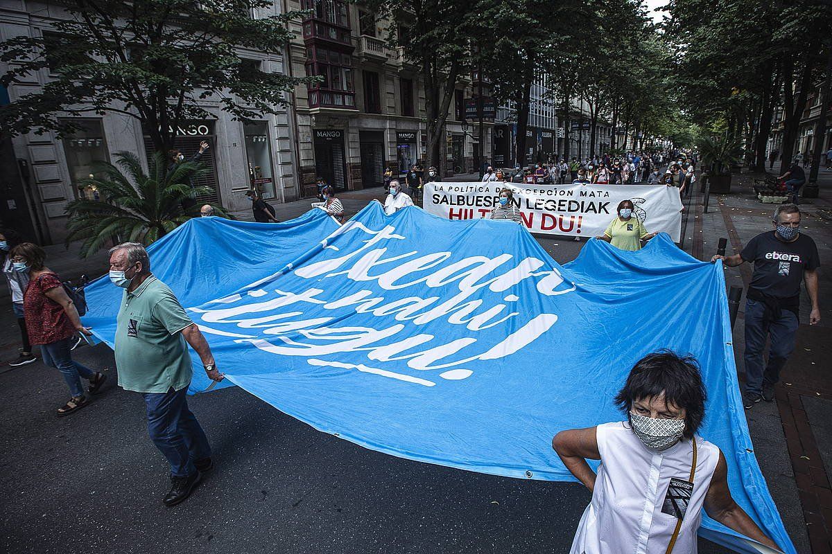 Manifestazioa Bilbon, Igor Gonzalezen heriotzagatik. ARITZ LOIOLA/FOKU