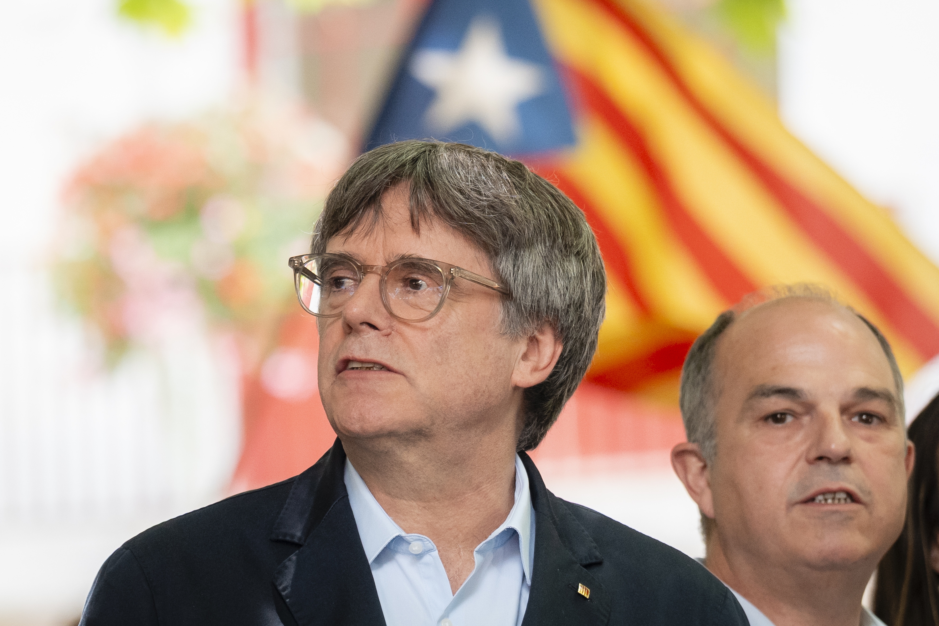 Puigdemont eta Turull, 2025eko uztailean Ipar Katalunian. DAVID BORRAT / EFE