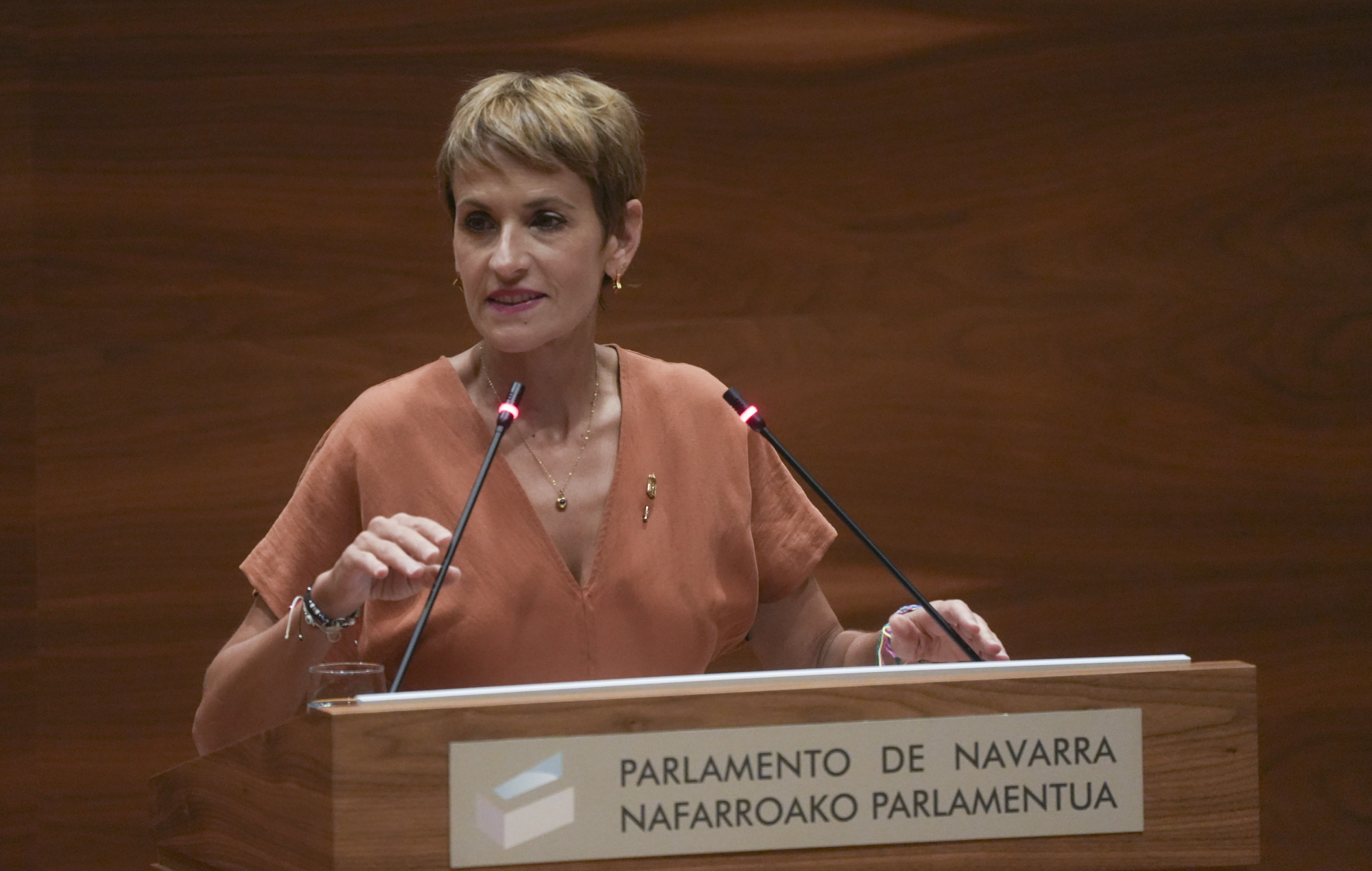 Maria Txibite, Nafarroako Parlamentuan, politika orokorreko eztabaidan. JAGOBA MANTEROLA / FOKU