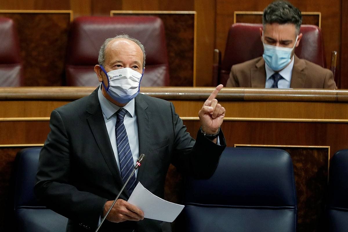 Juan Carlos Campo Espainiako Justizia ministroa, gaur, Kongresuko gobernuaren kontrol saioan. EMILIO NARANJO / EFE