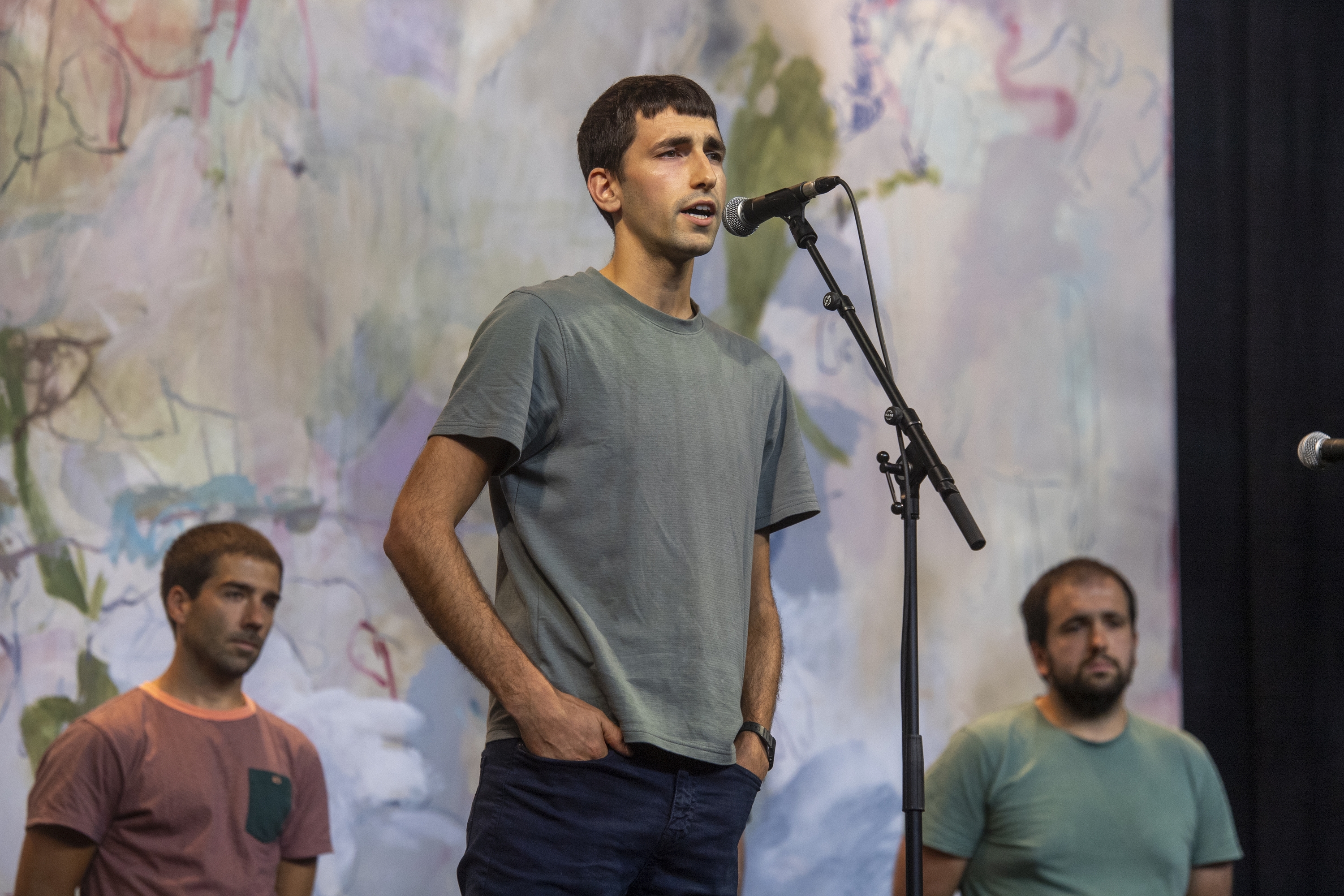 Oier Etxeberria bertsotan, gaur, Altsasun. IDOIA ZABALETA / FOKU