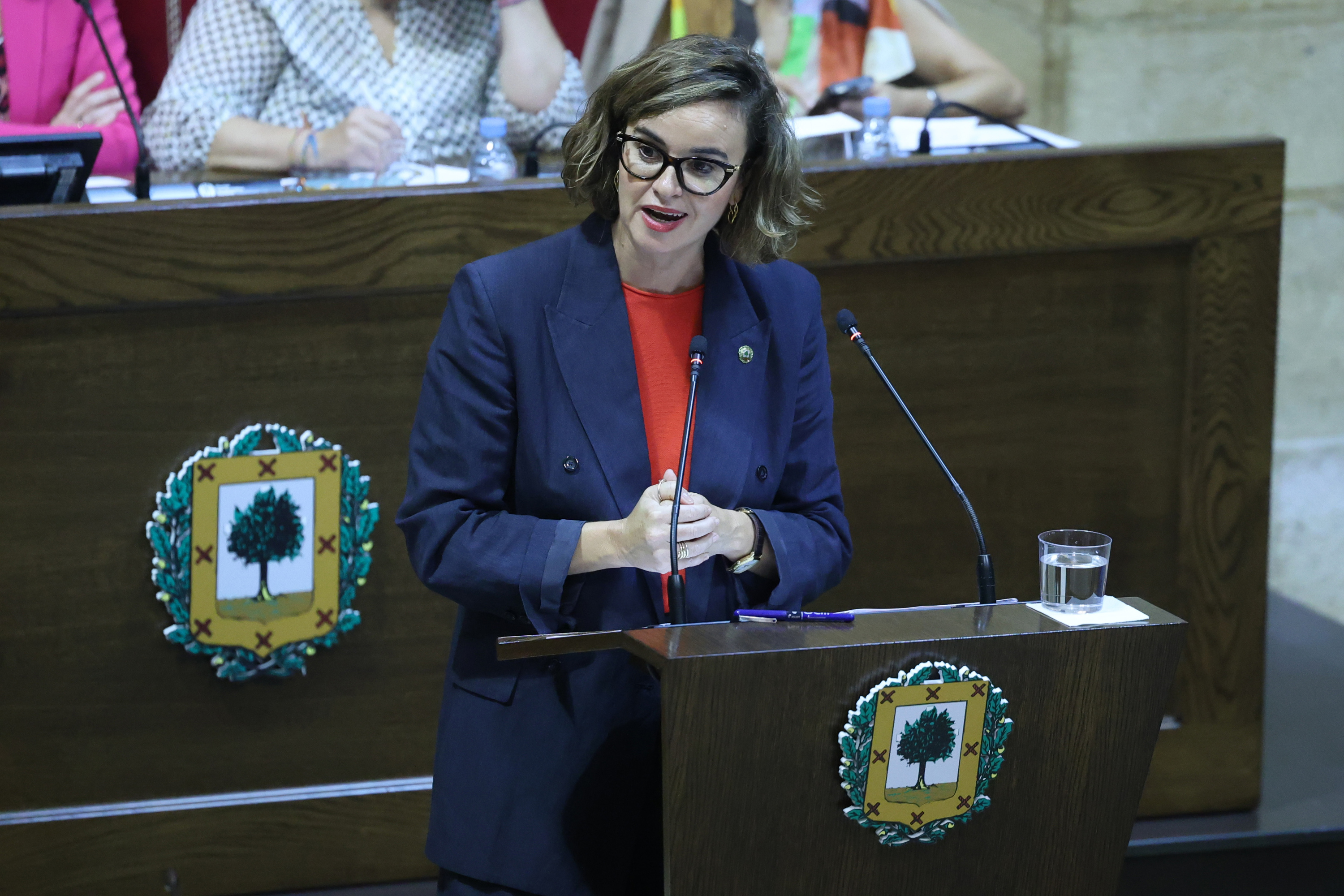Elixabete Etxanobe Bizkaiko ahaldun nagusia, gaur, Gernika-Lumoko juntetxean. OSKAR MATXIN EDESA / FOKU