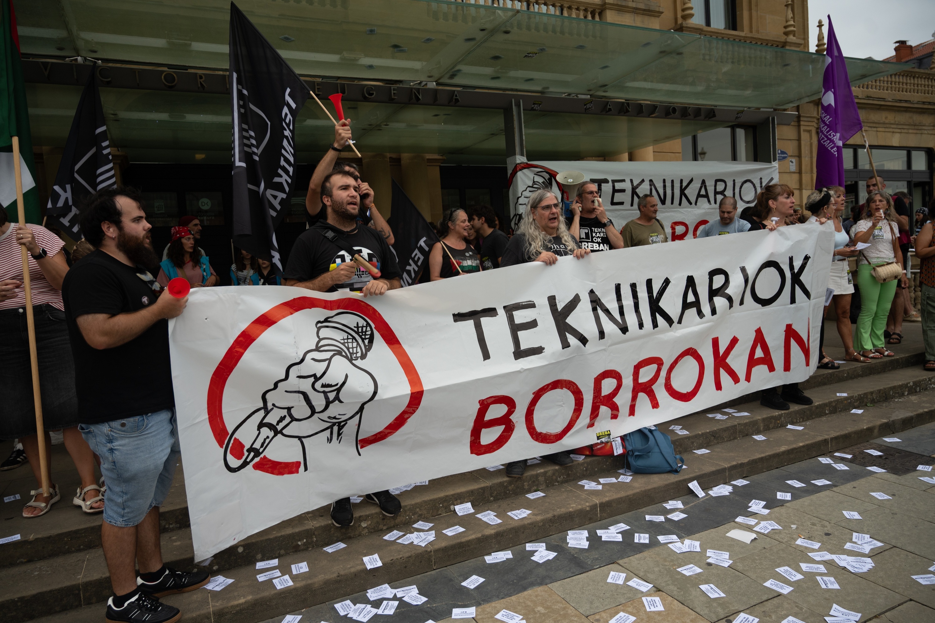 Ikus-entzunezko sektoreko teknikarien greba, uda honetan, Donostian. GORKA RUBIO / FOKU