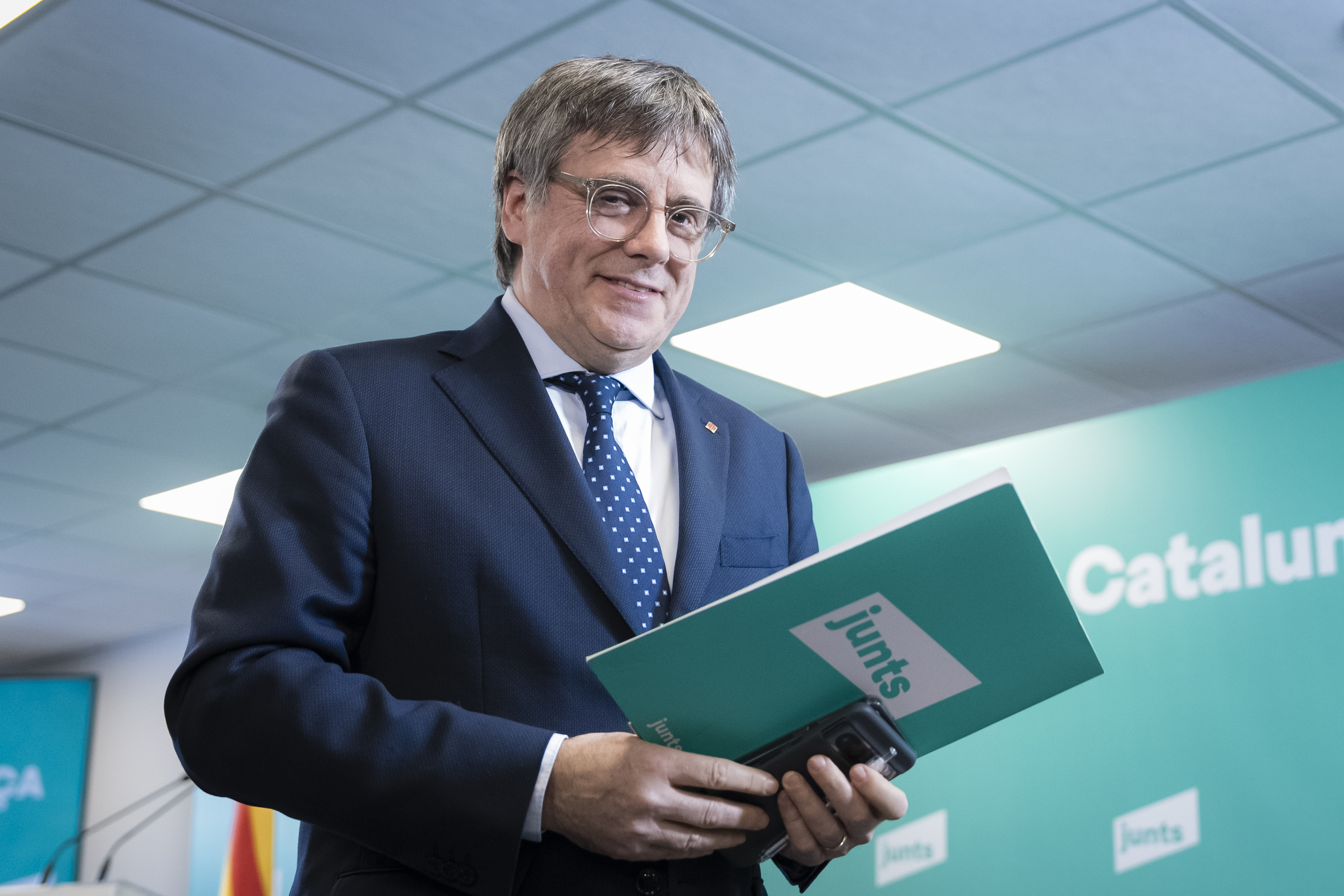 Carles Puigdemont Kataluniako Generalitateko presidente ohia Ipar Katalunian, iazko urrian. DAVID BORRAT / EFE