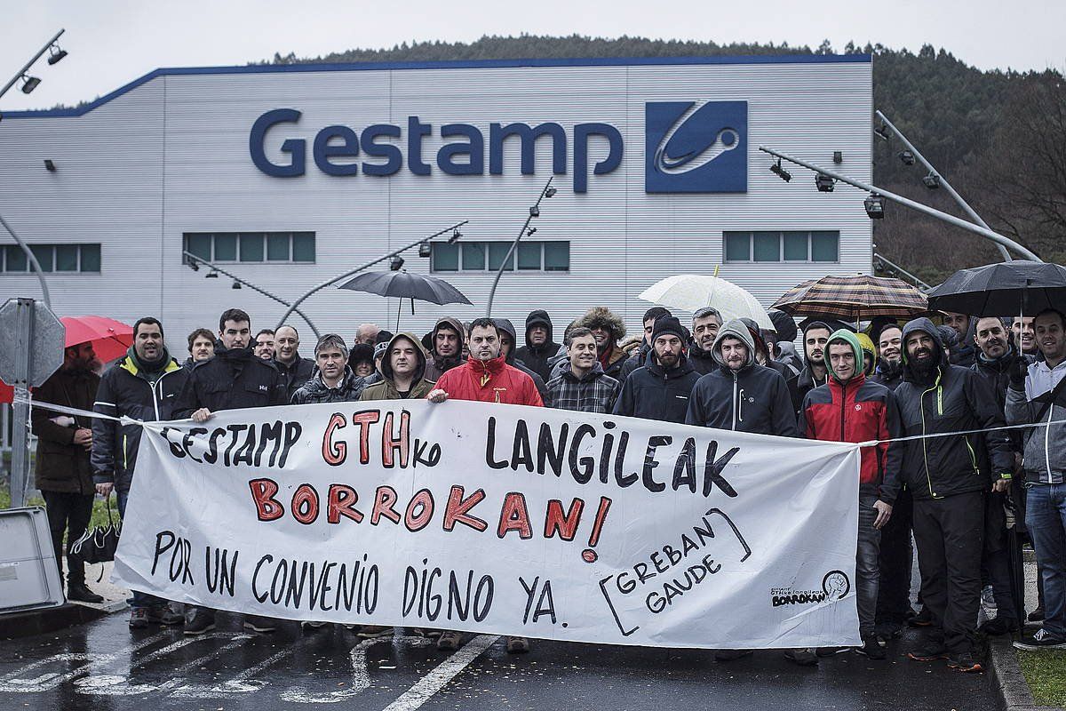 Gestampeko langileen protesta bat, aurreko urtean. ARITZ LOIOLA / FOKU