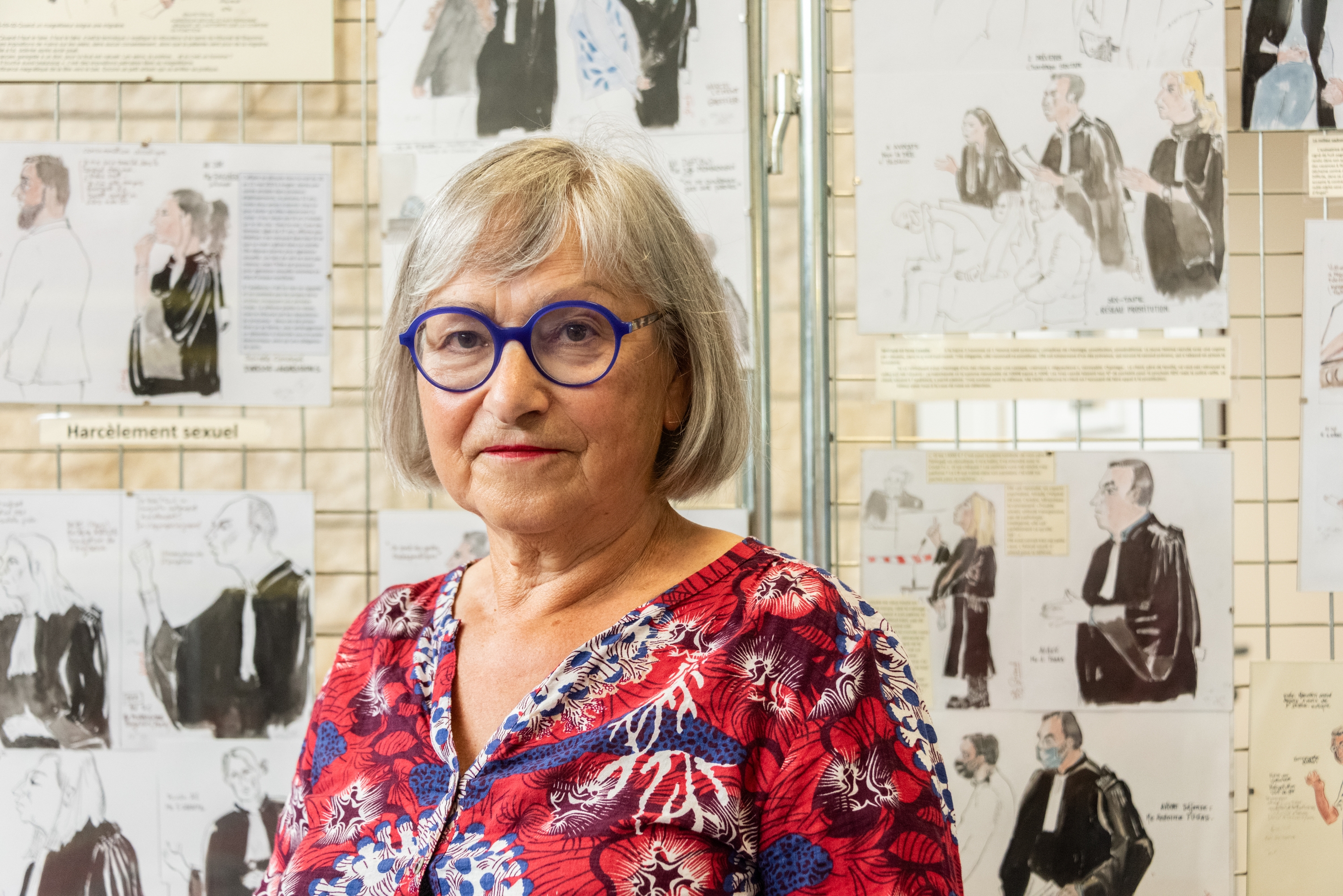 Gisele Arbouet 'Gisarb' marrazkigilea, Baionako auzitegian, urriaren 13an. NATHALIE GUIRONNET