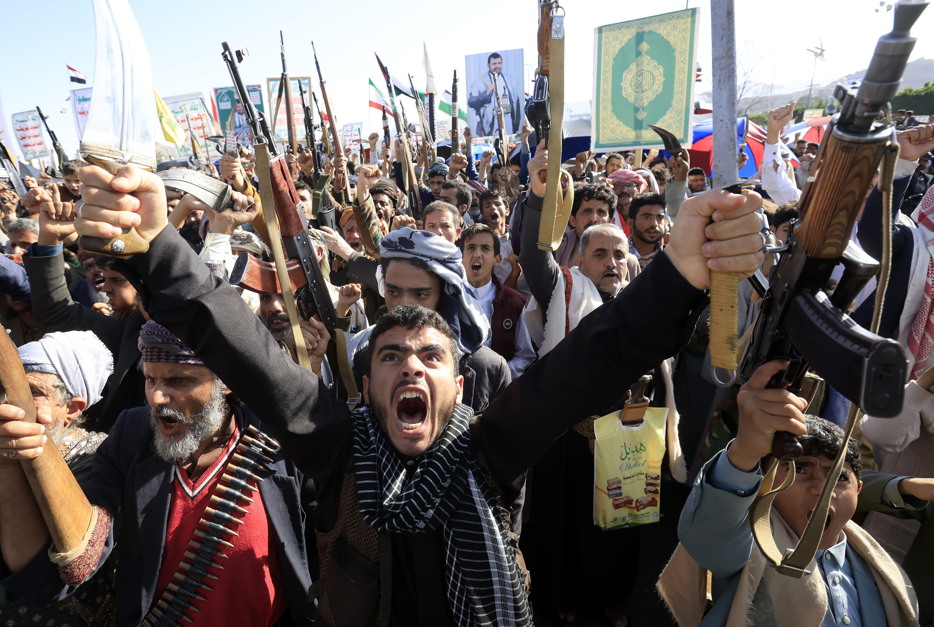 Saudi Arabiaren kontrako protesta bat ostiralean, Sanan. YAHYA ARHAB / EFE