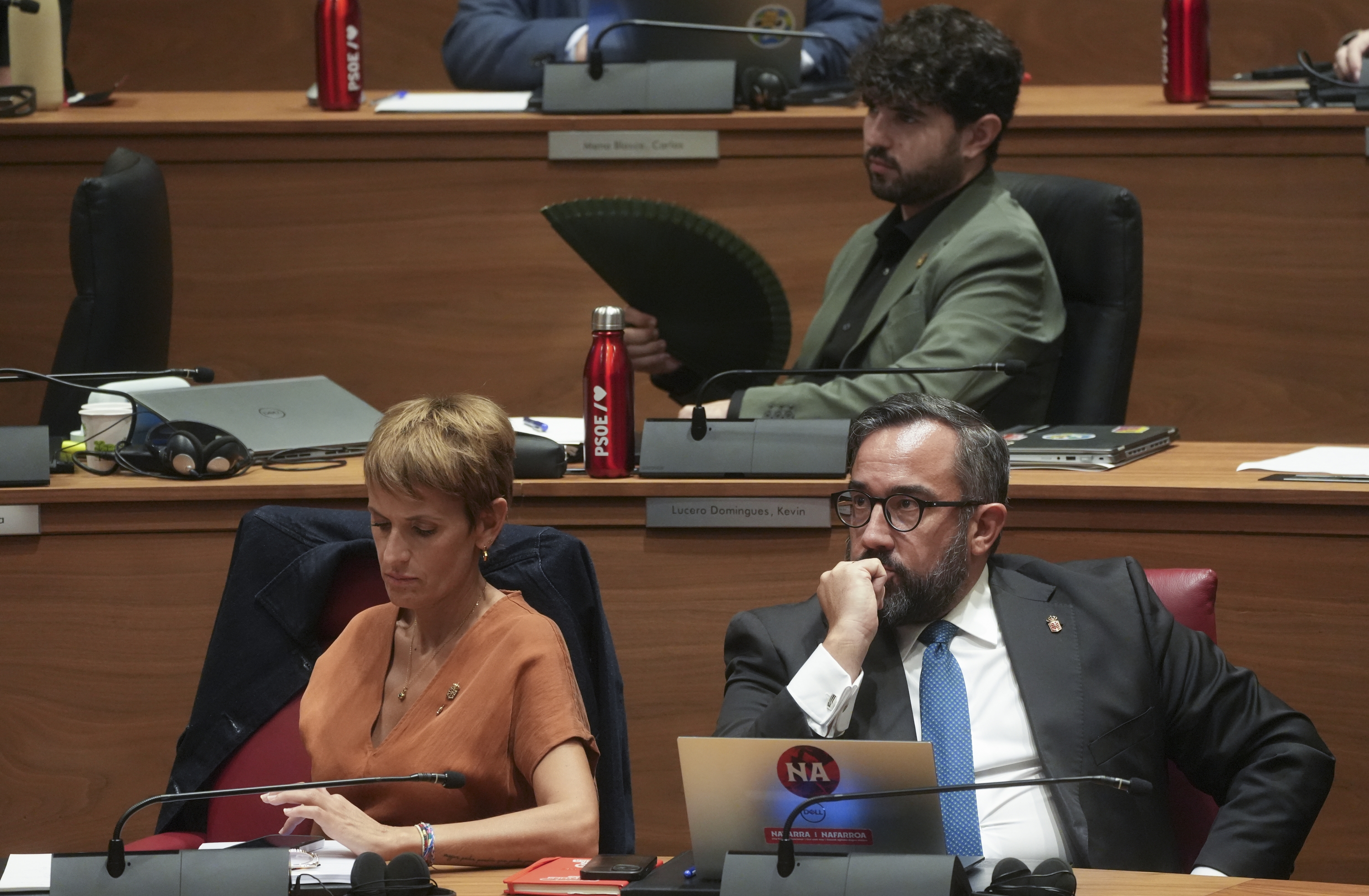 Txibite eta Remirez, Nafarroako Parlamentuan, artxiboko irudi batean. JAGOBA MANTEROLA / FOKU