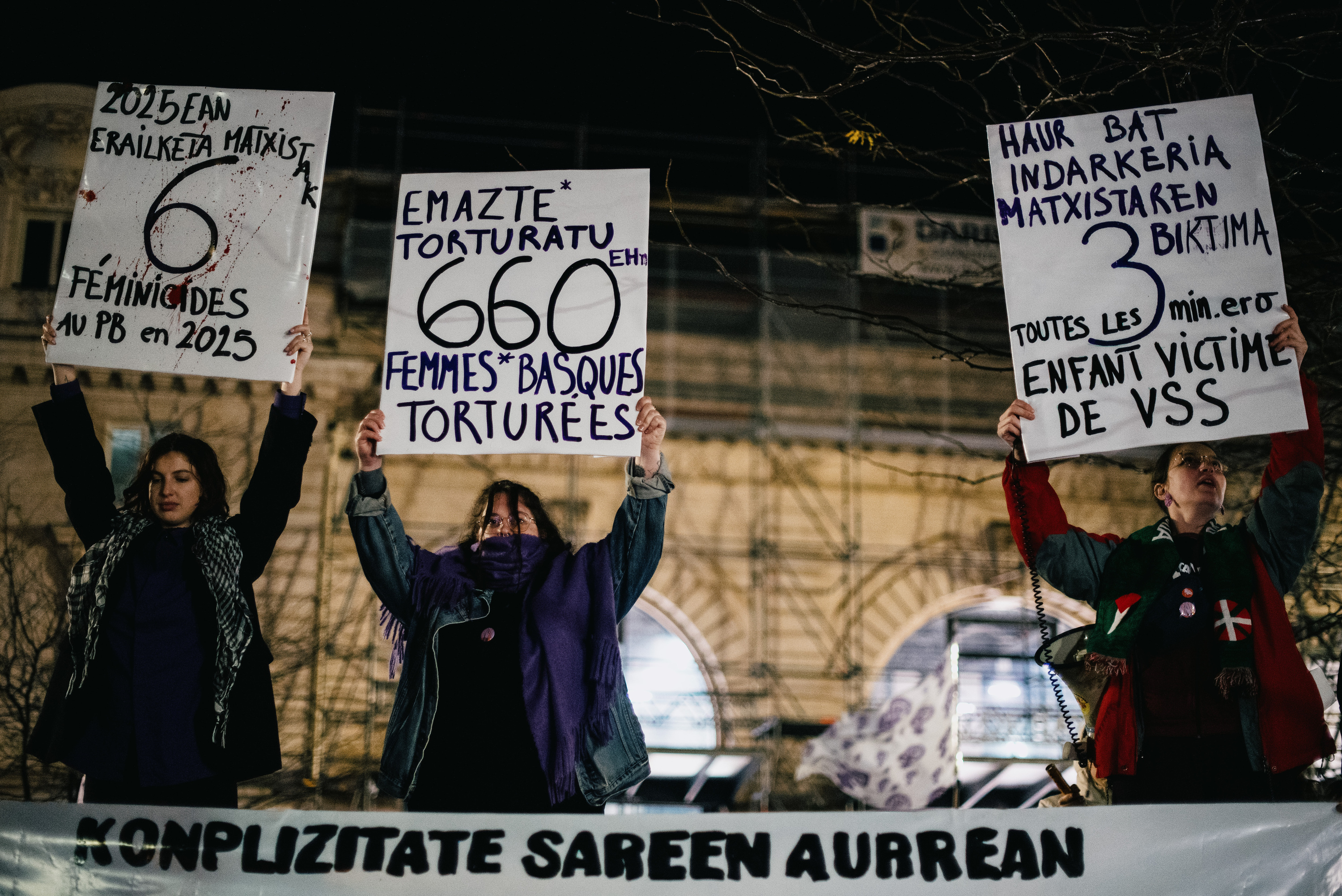 Indarkeria matxistaren aurkako protesta bat, Baionan, iazko azaroaren 25ean. GUILLAUME FAUVEAU