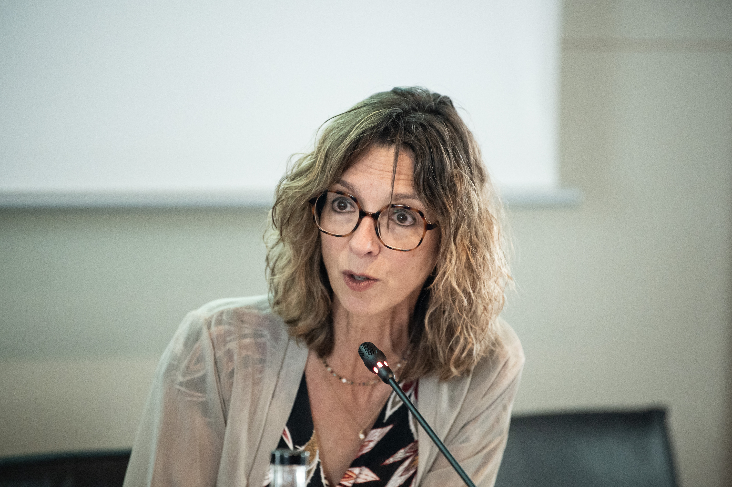 Maider Behotegi, EEPren prentsaurreko batean, artxiboko argazki batean. PATXI BELTZAIZ