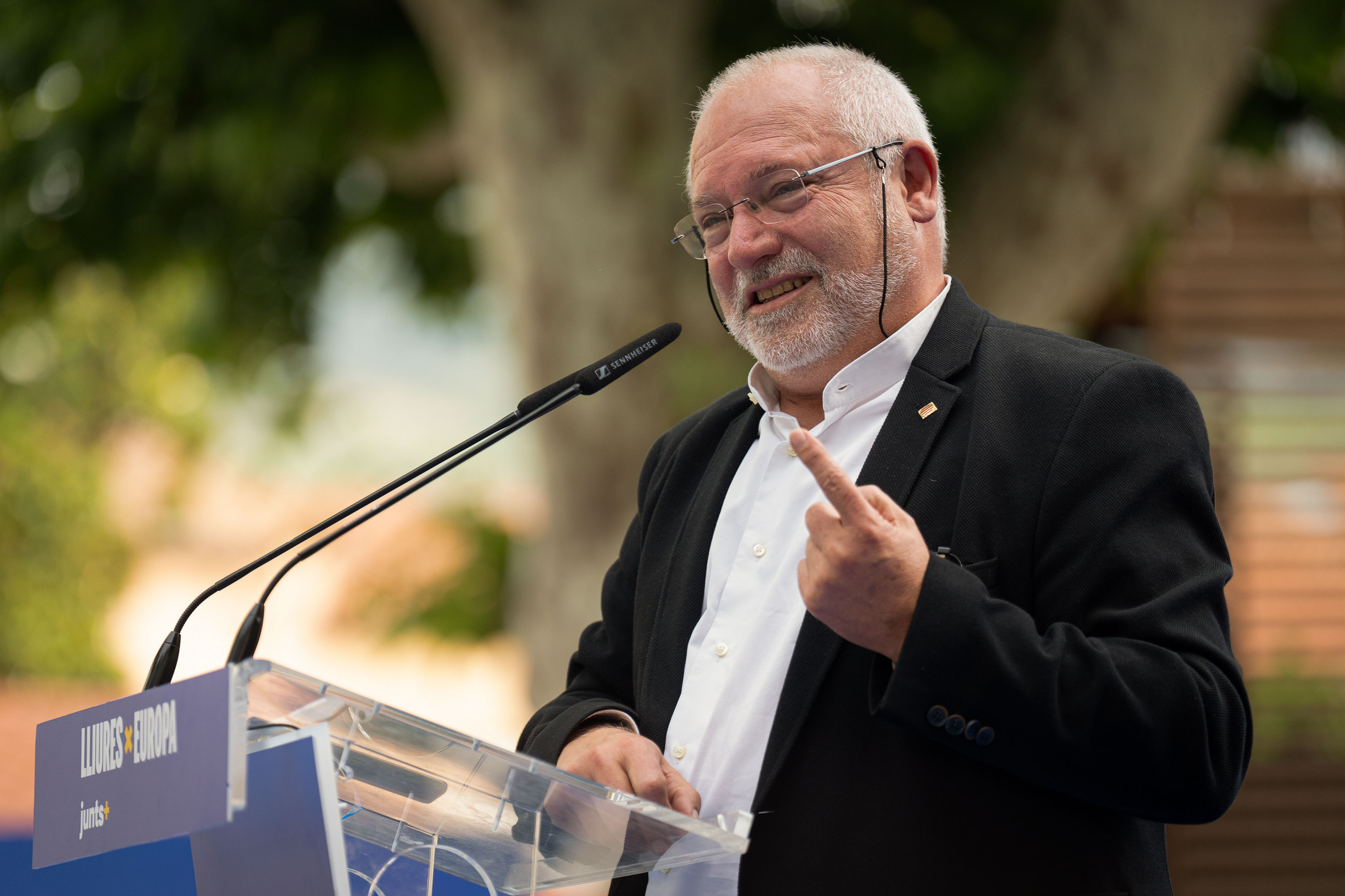 Lluis Puig, 2024an, Europako hauteskundeen harira Frantzian egindako agerraldi batean. DAVID BORRAT / EFE