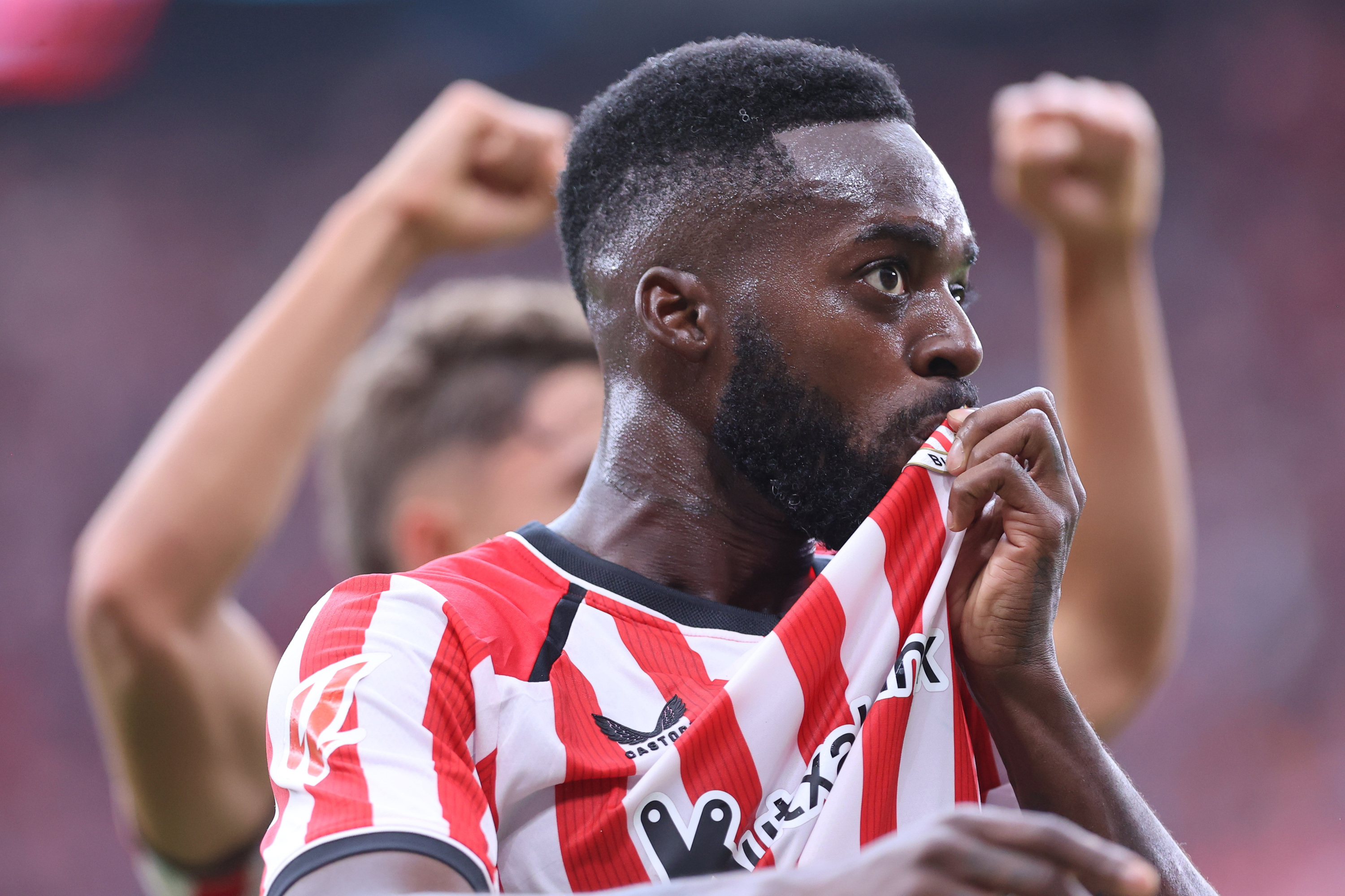 Iñaki Williams Athleticen bigarren gola ospatzen. FOKU