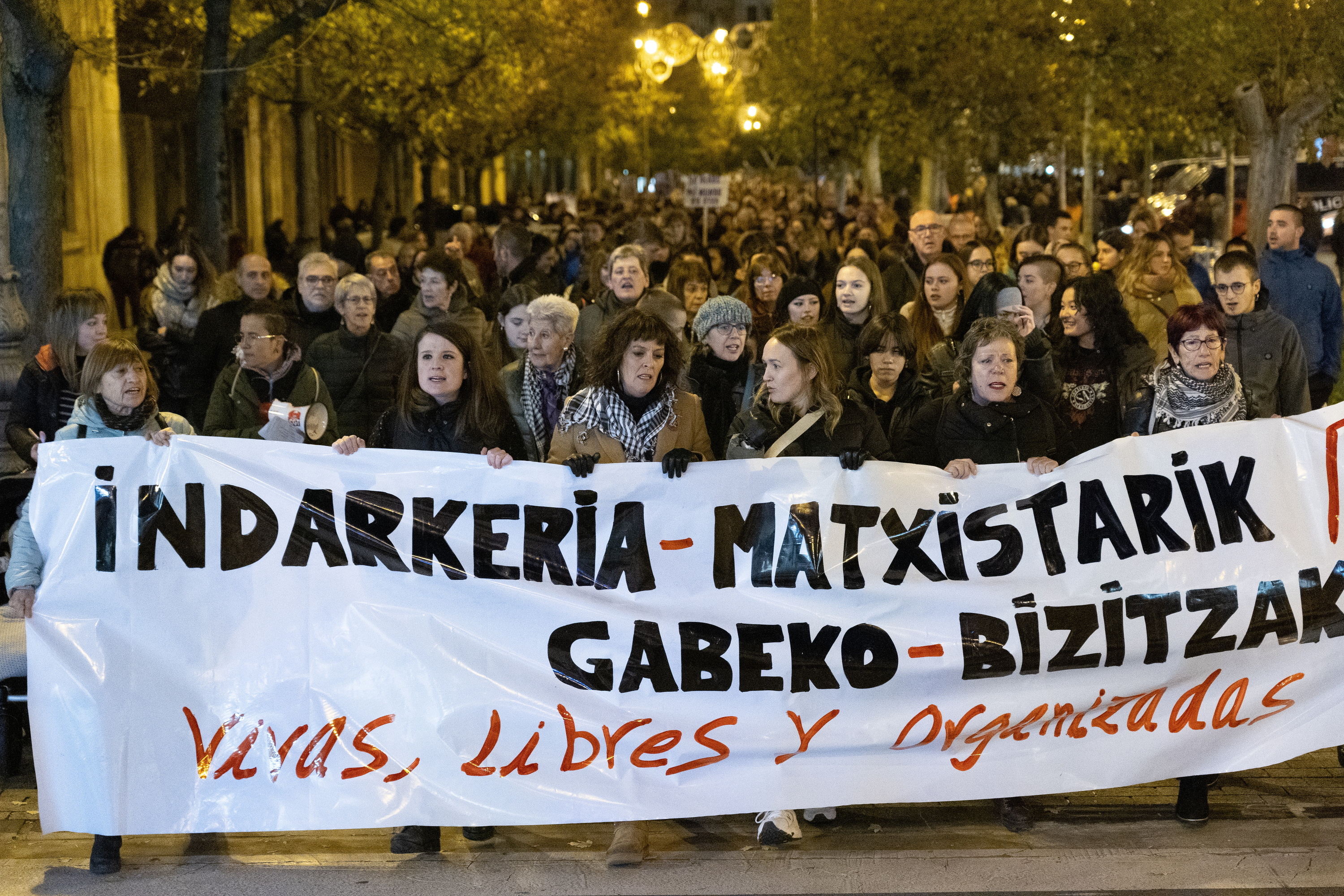Indarkeria matxistaren aurkako mobilizazio bat, Iruñean, artxiboko irudi batean. JAGOBA MANTEROLA / FOKU