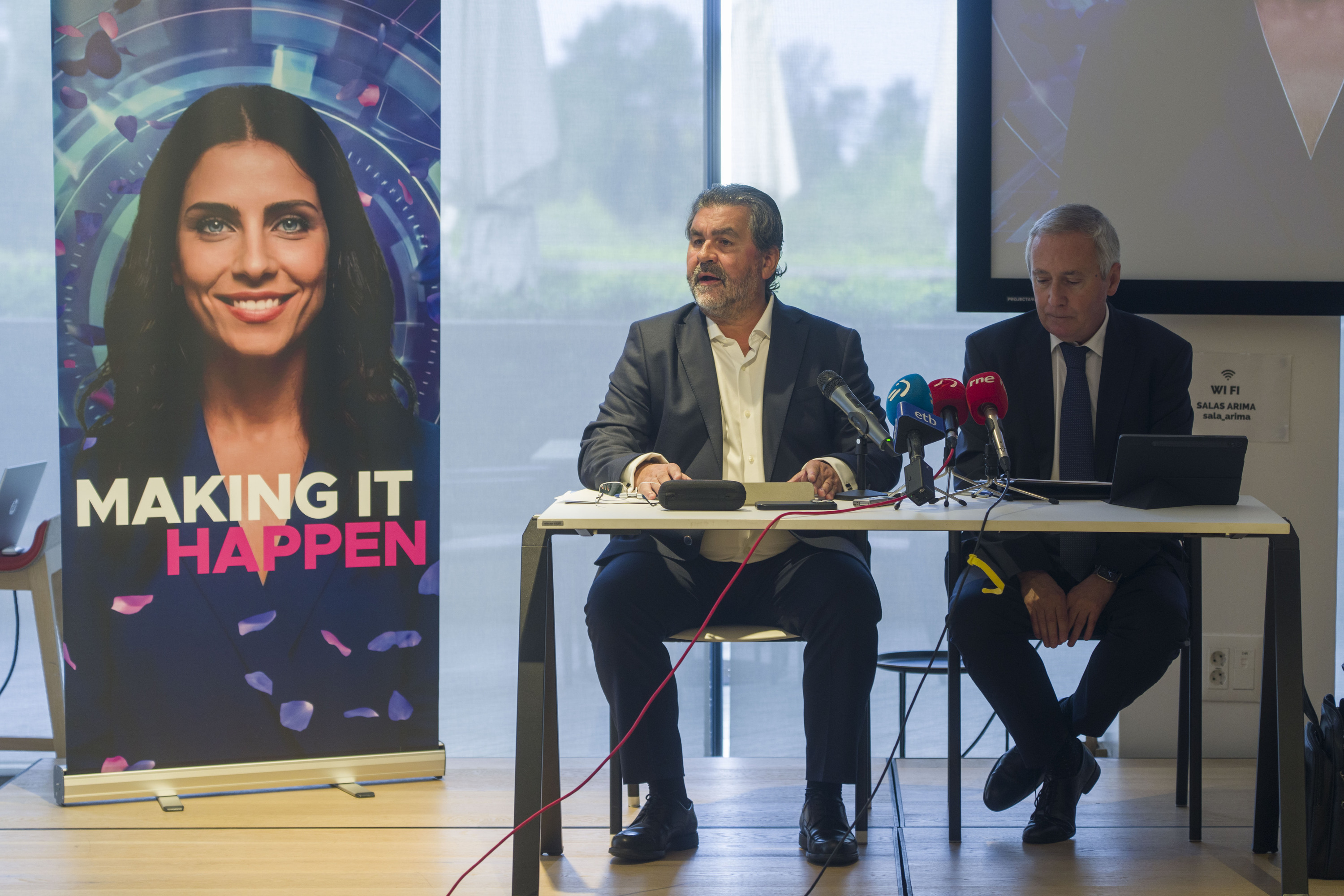 Manuel Baraza eta Iñigo Uzin, Ayesa Digitalen buruak, gaur Donostian. JON URBE / FOKU