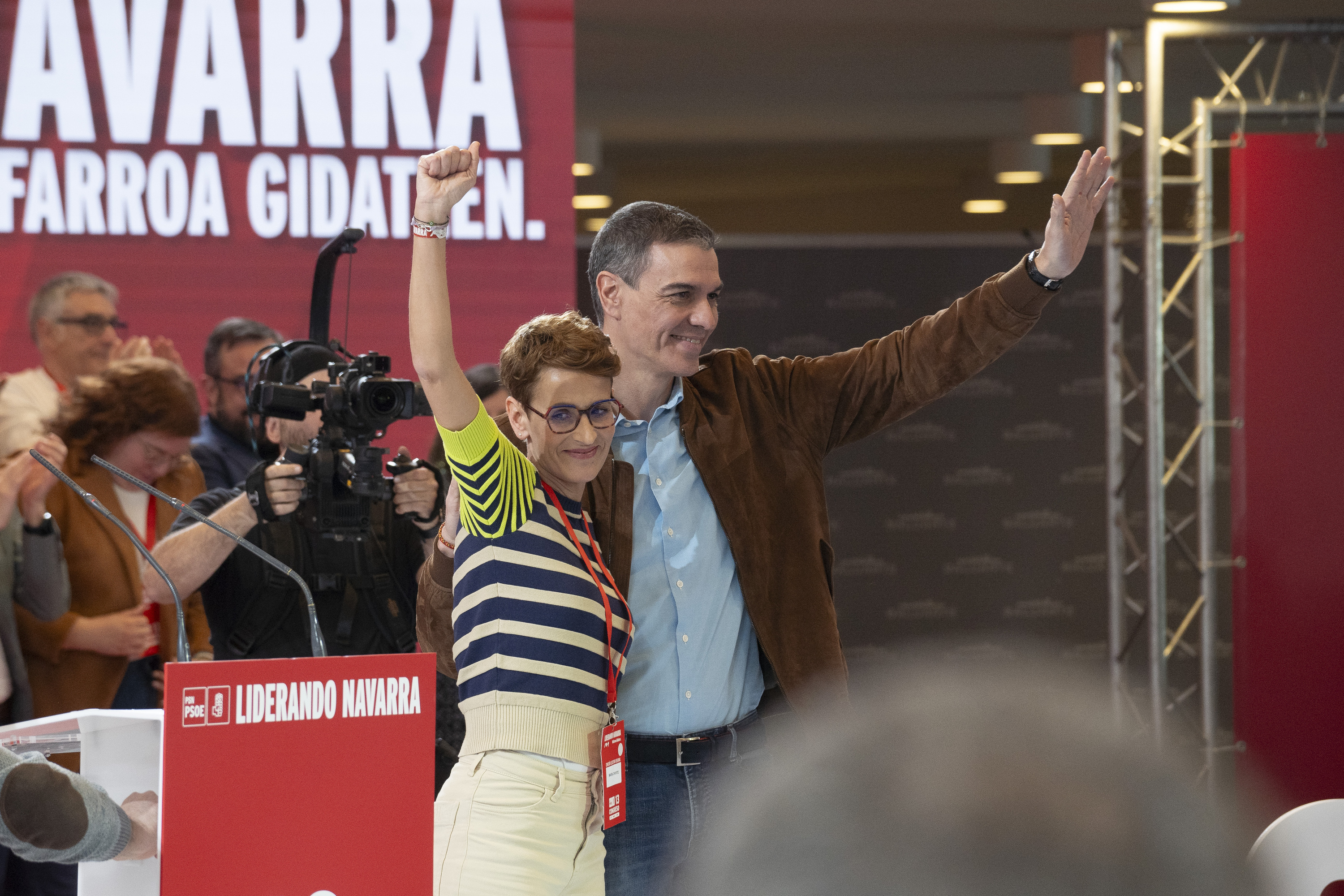 Maria Txibite eta Pedro Sanchez, 2023ko hauteskunde kanpainan. IÑIGO URIZ / FOKU