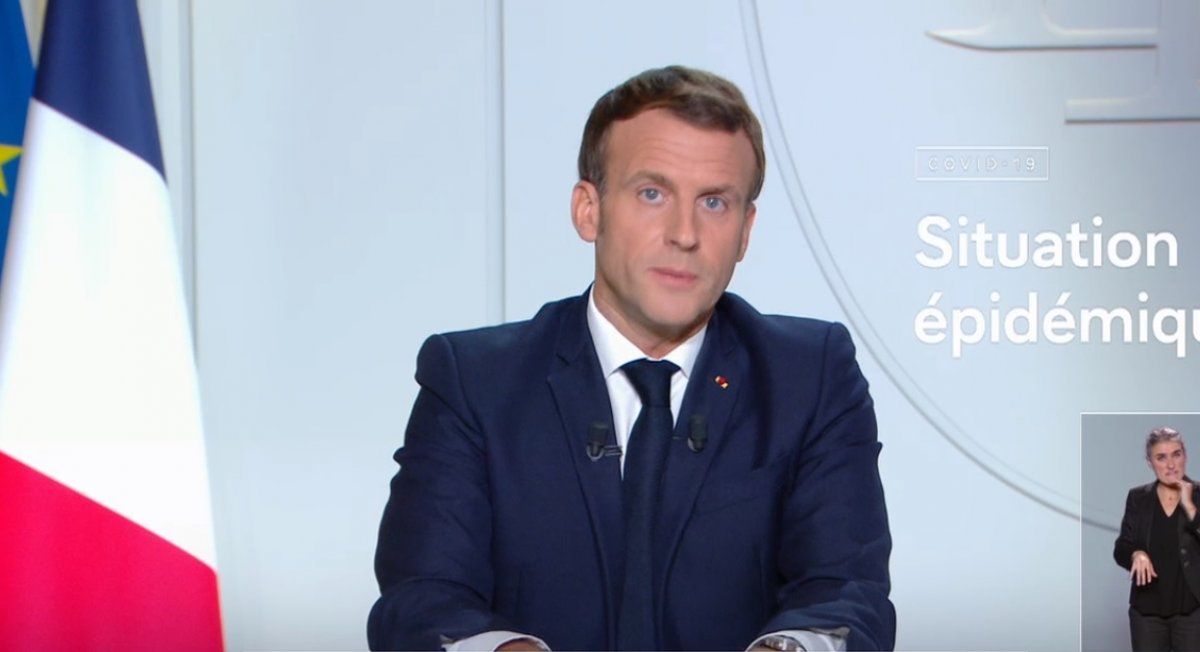 Emmanuel Macron, gaurko agerraldian. BERRIA