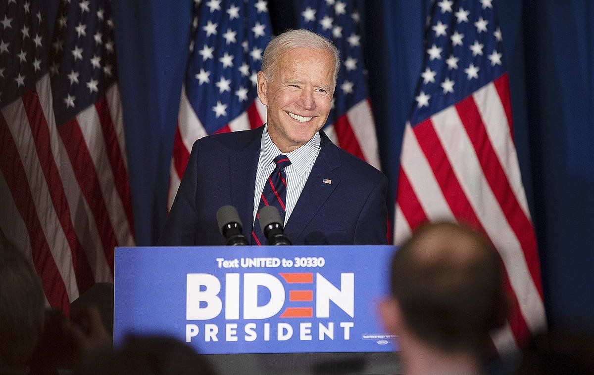 Joe Biden presidentegai demokrata, kanainako une batean. CJ GUNTHER, EFE
