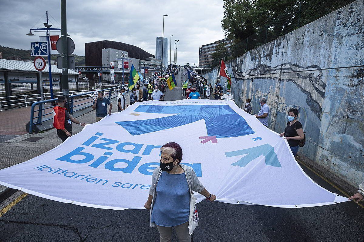 Presoen alde irailean Bilbon egindako protesta bat. ARITZ LOIOLA / FOKU