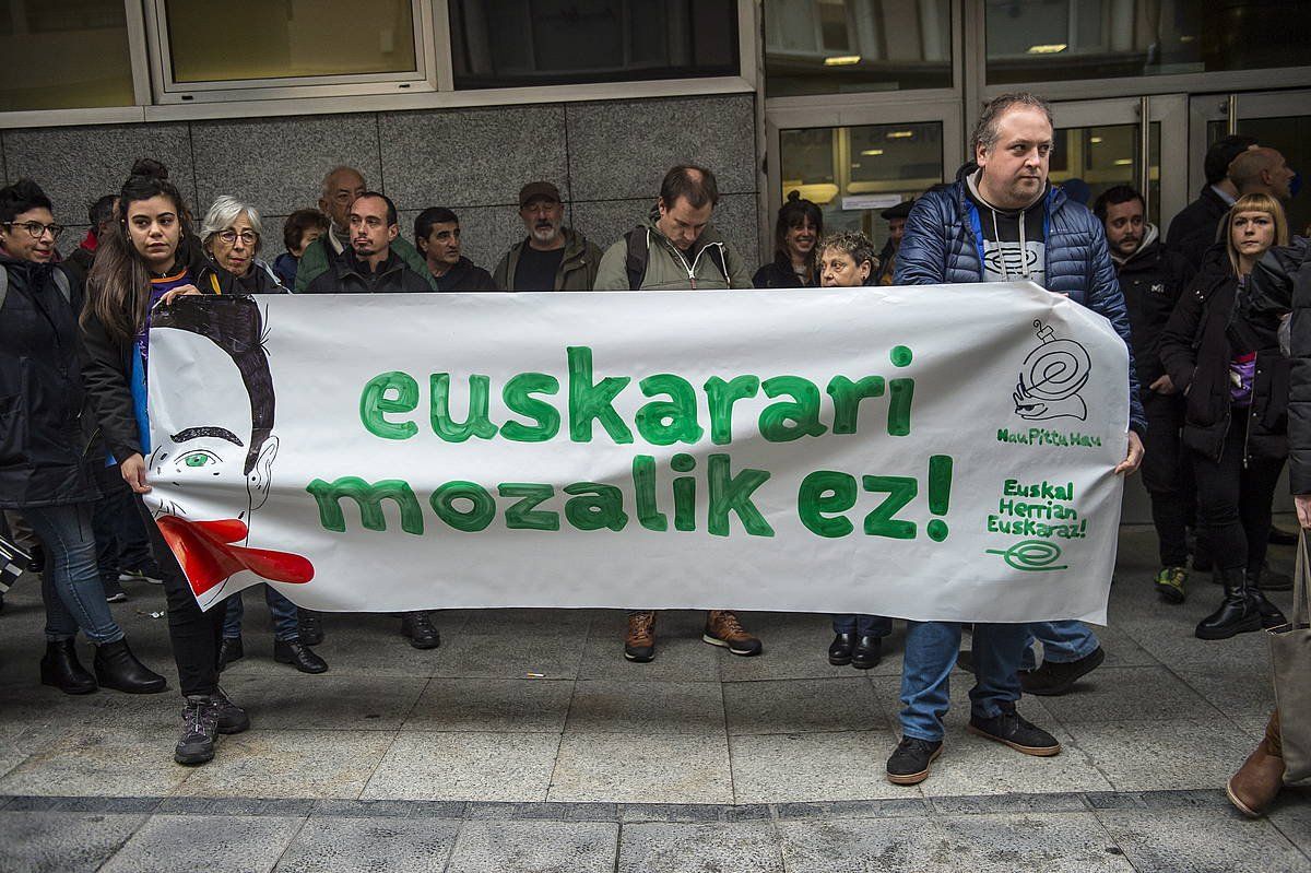 Hizkuntz eskubideen aldeko protesta bat, Bilbon. MARISOL RAMIREZ / FOKU